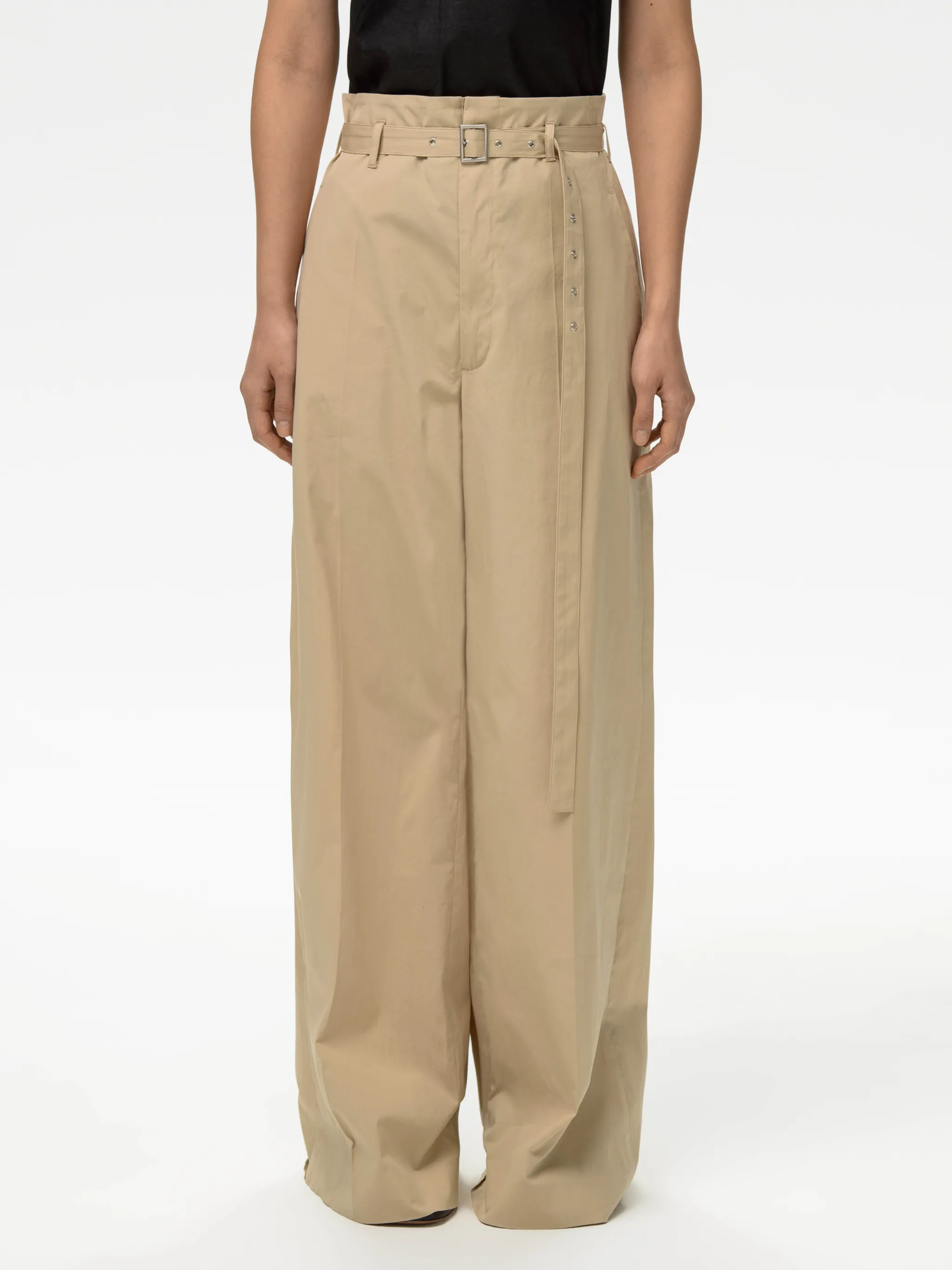 BELTED HIGH WAIST PANTS