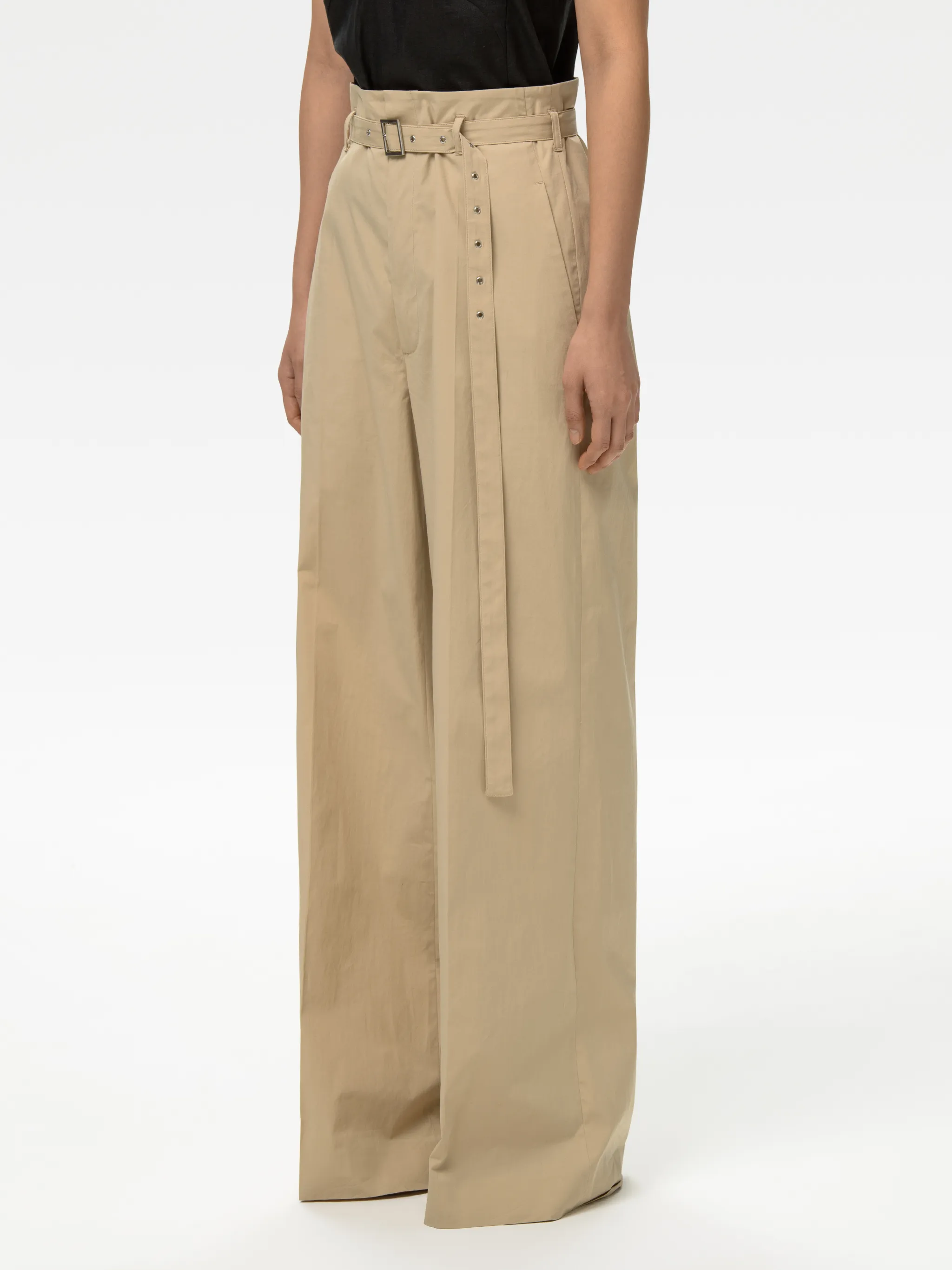 BELTED HIGH WAIST PANTS