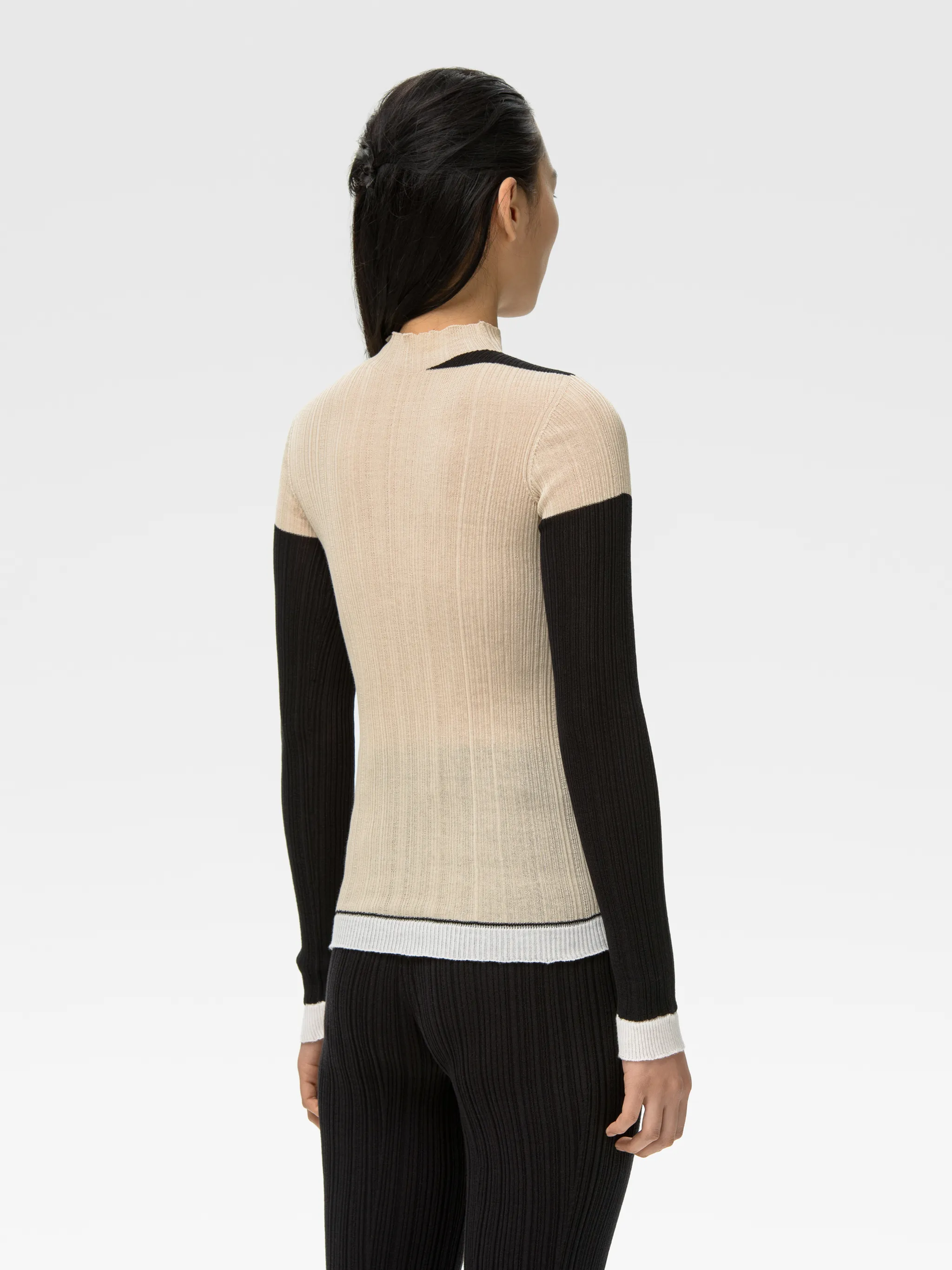 Bi Color Ribbed Knit Top Ambush® Official