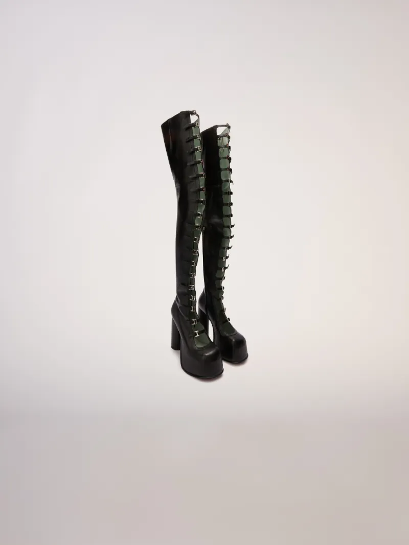 BUCKLE PLATEAU HIGH BOOT