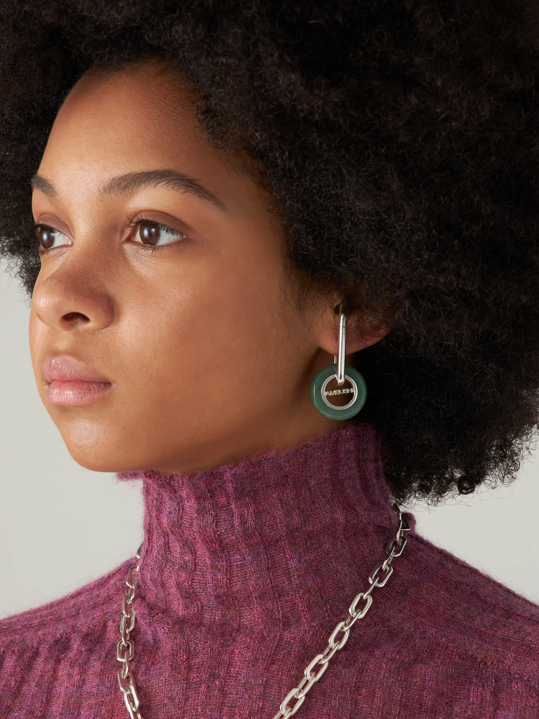 CARVED STONES CHARM EARRING