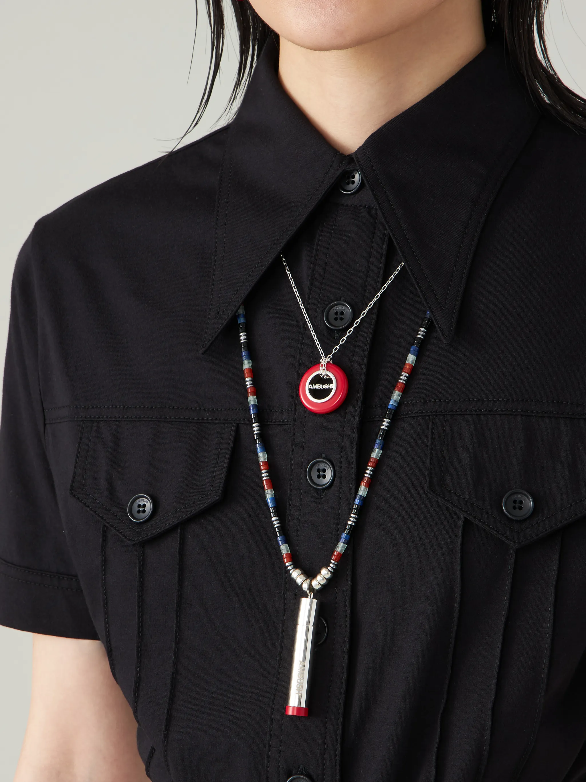 CARVED STONES CHARM NECKLACE