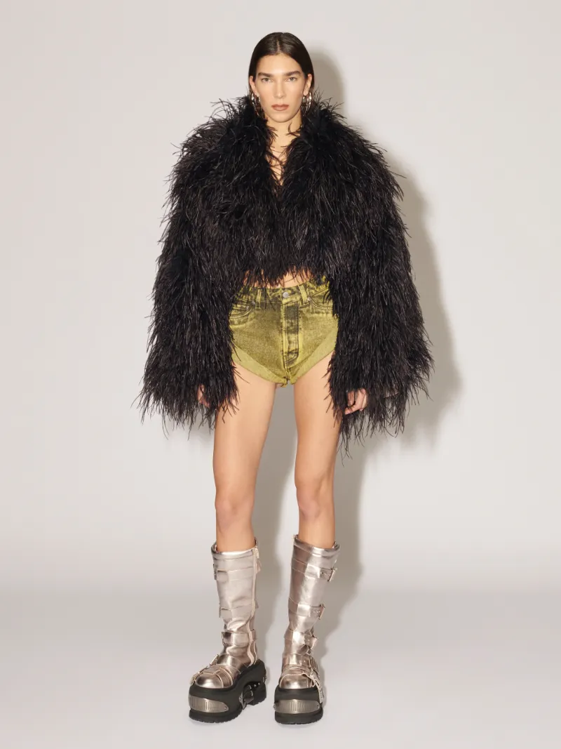 CROPPED FEATHER JACKET