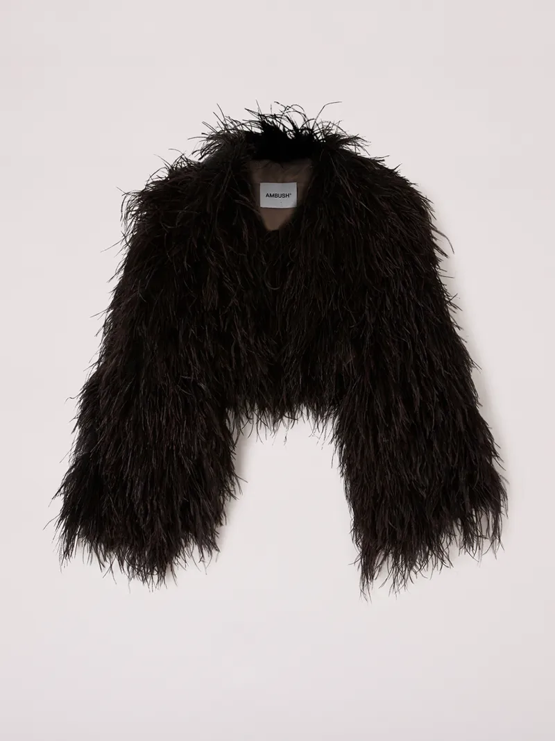 CROPPED FEATHER JACKET