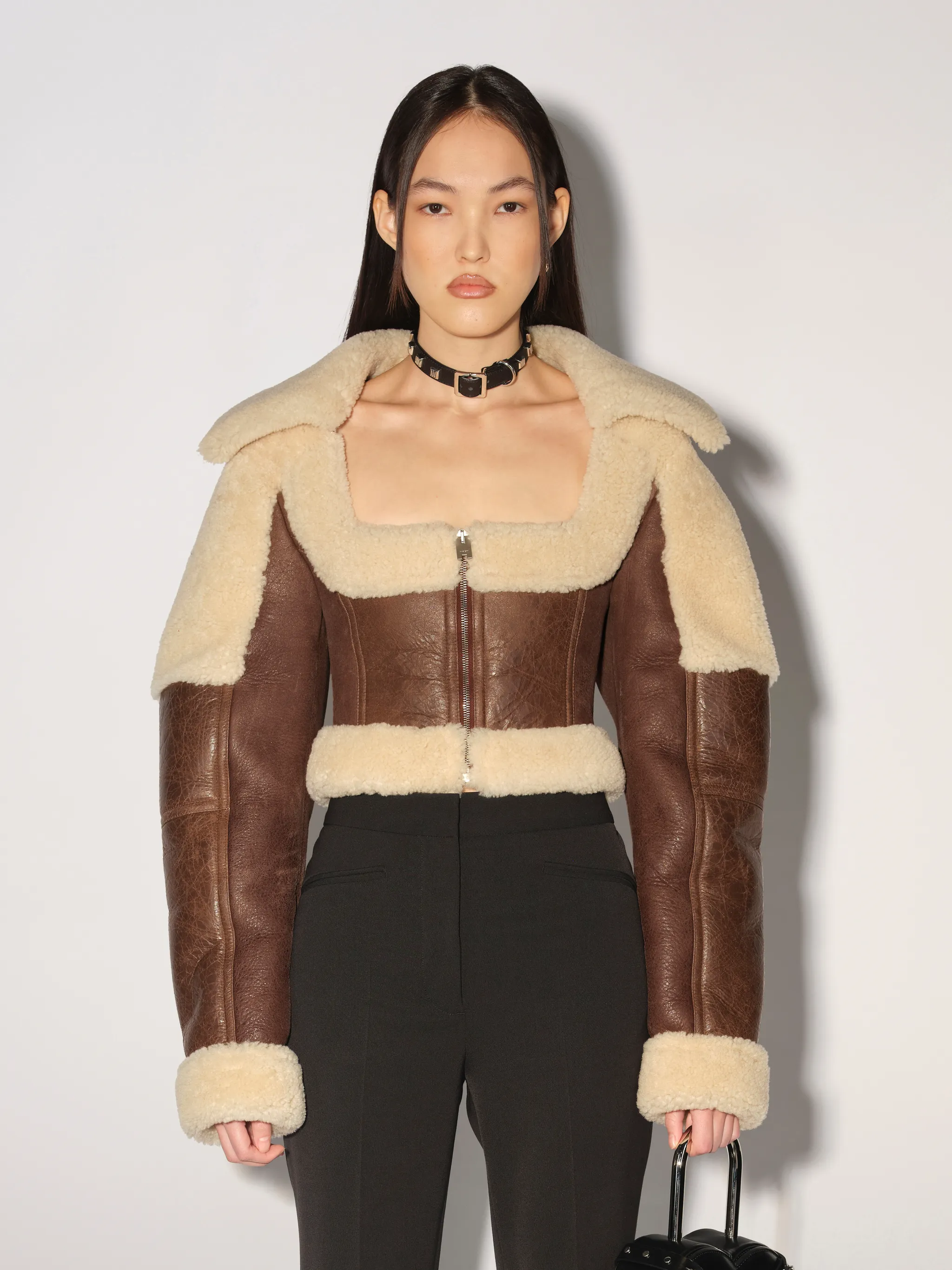 CROPPED SHEARLING JACKET AMBUSH Official