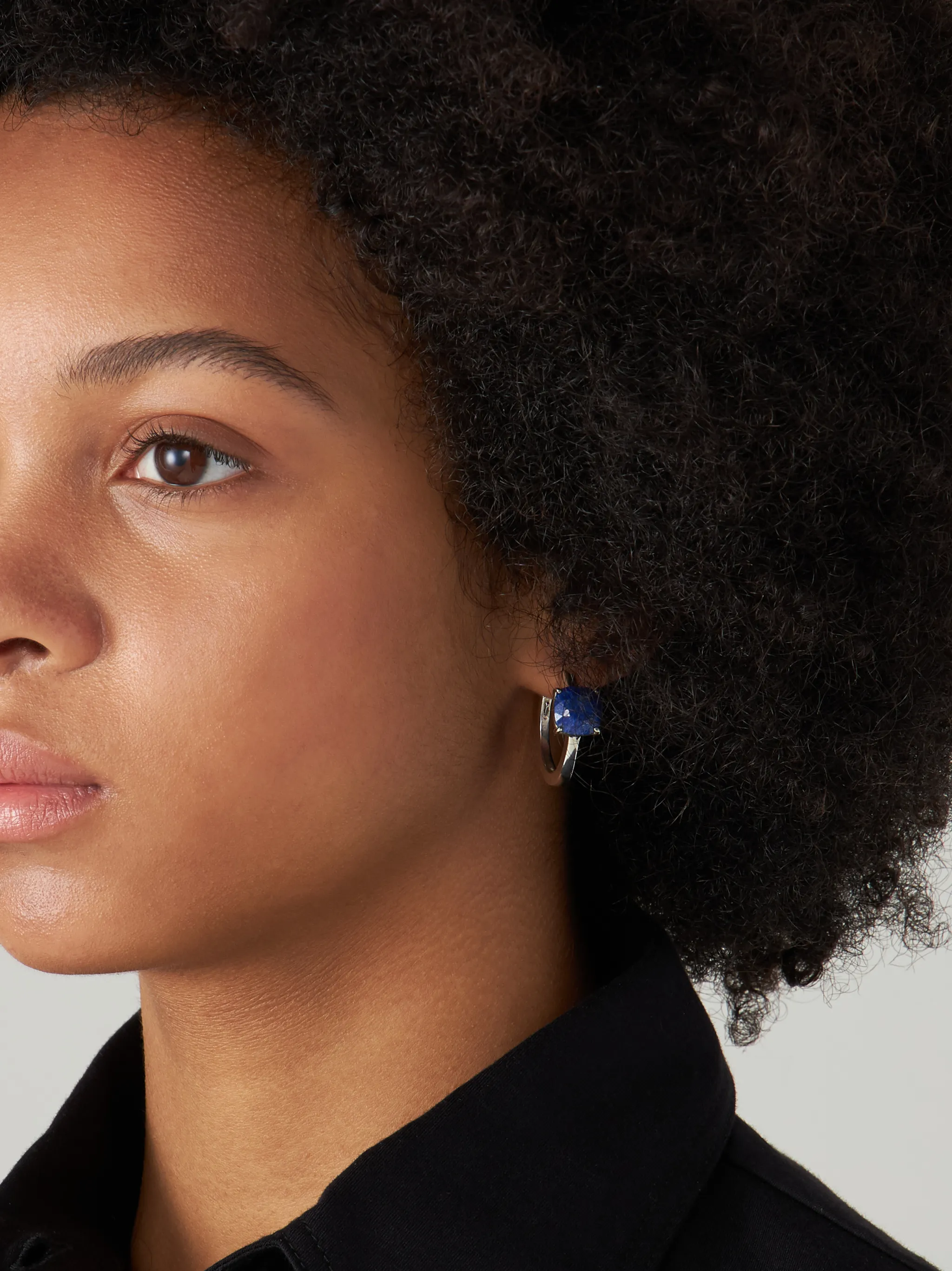 crystal detail single hoop earring