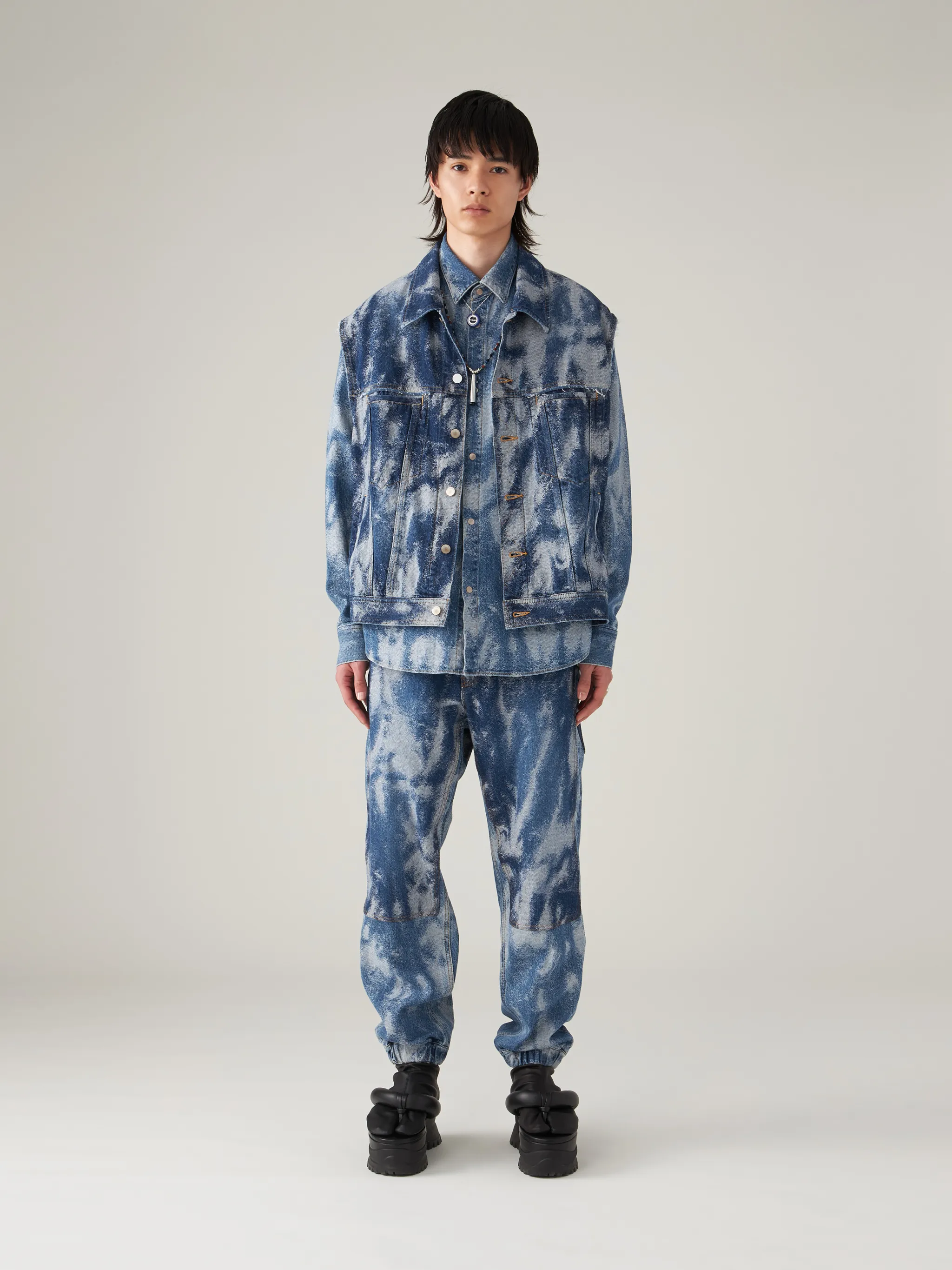 DENIM HYBRID JACKET (JACQUARD)