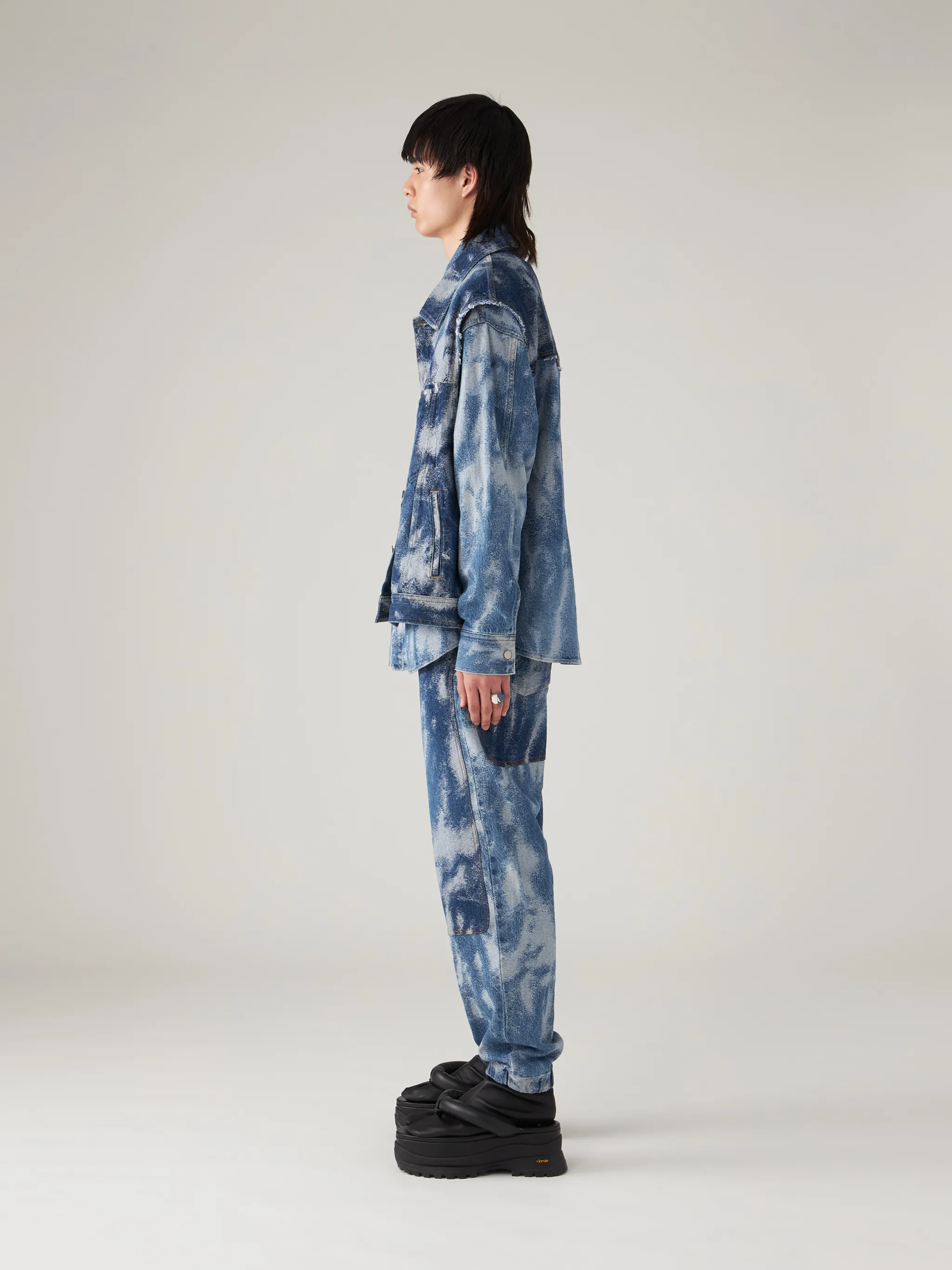DENIM HYBRID JACKET (JACQUARD)