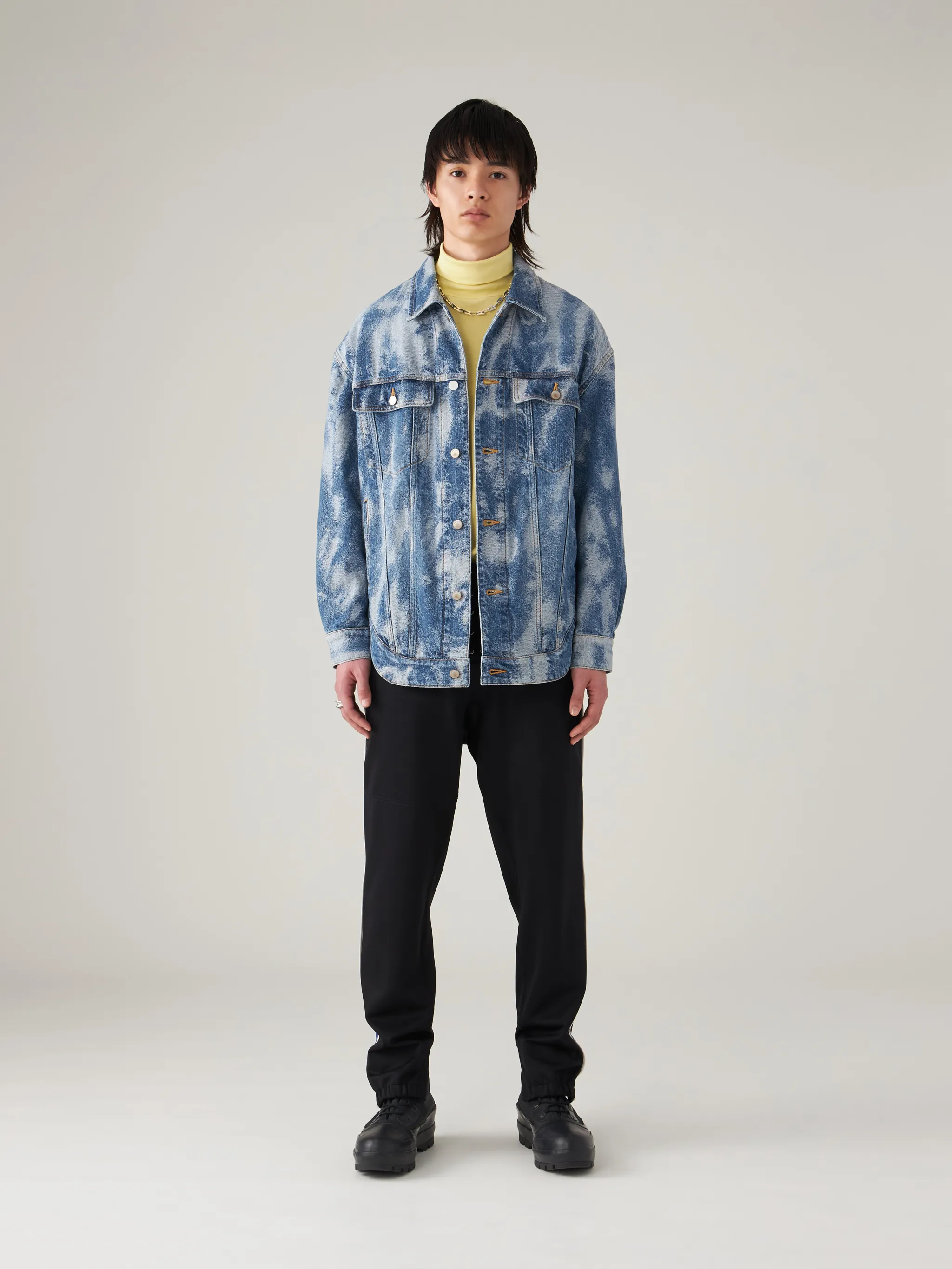 jacquard denim coat dress
