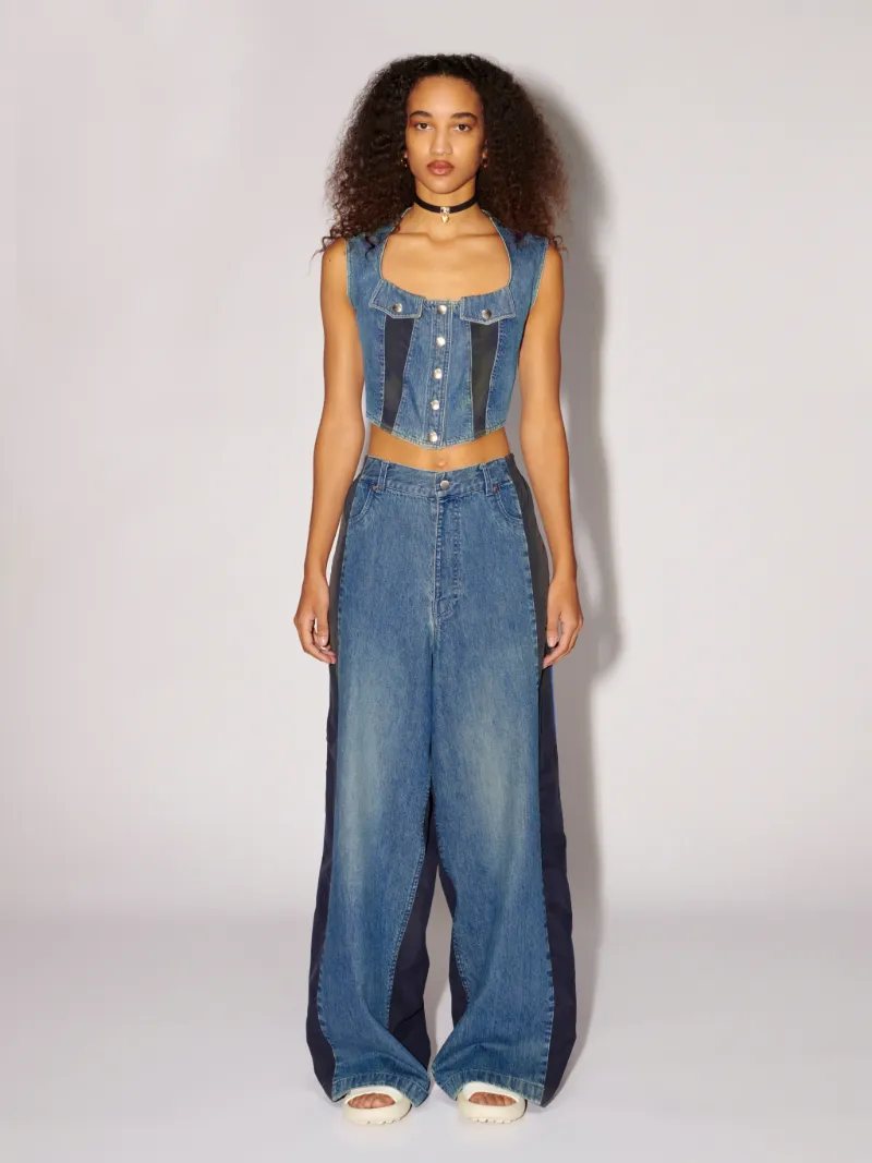 Denim Nylon Pants