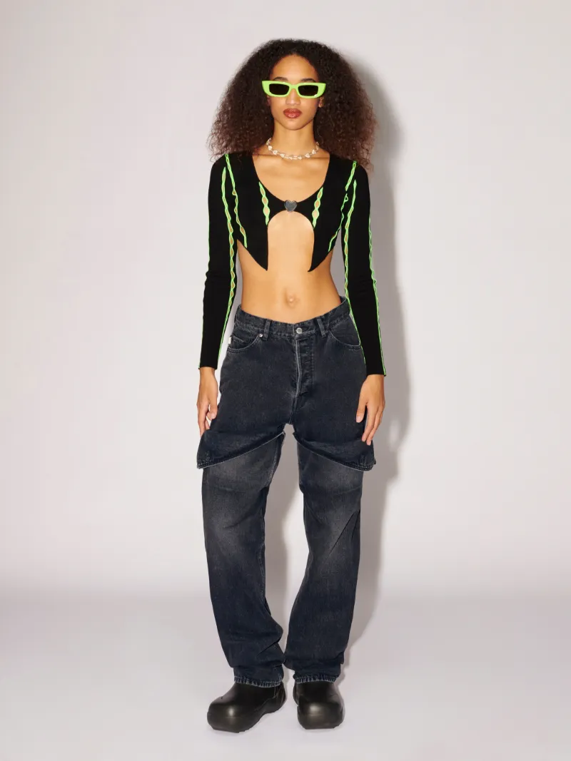 Detailed Denim Pants