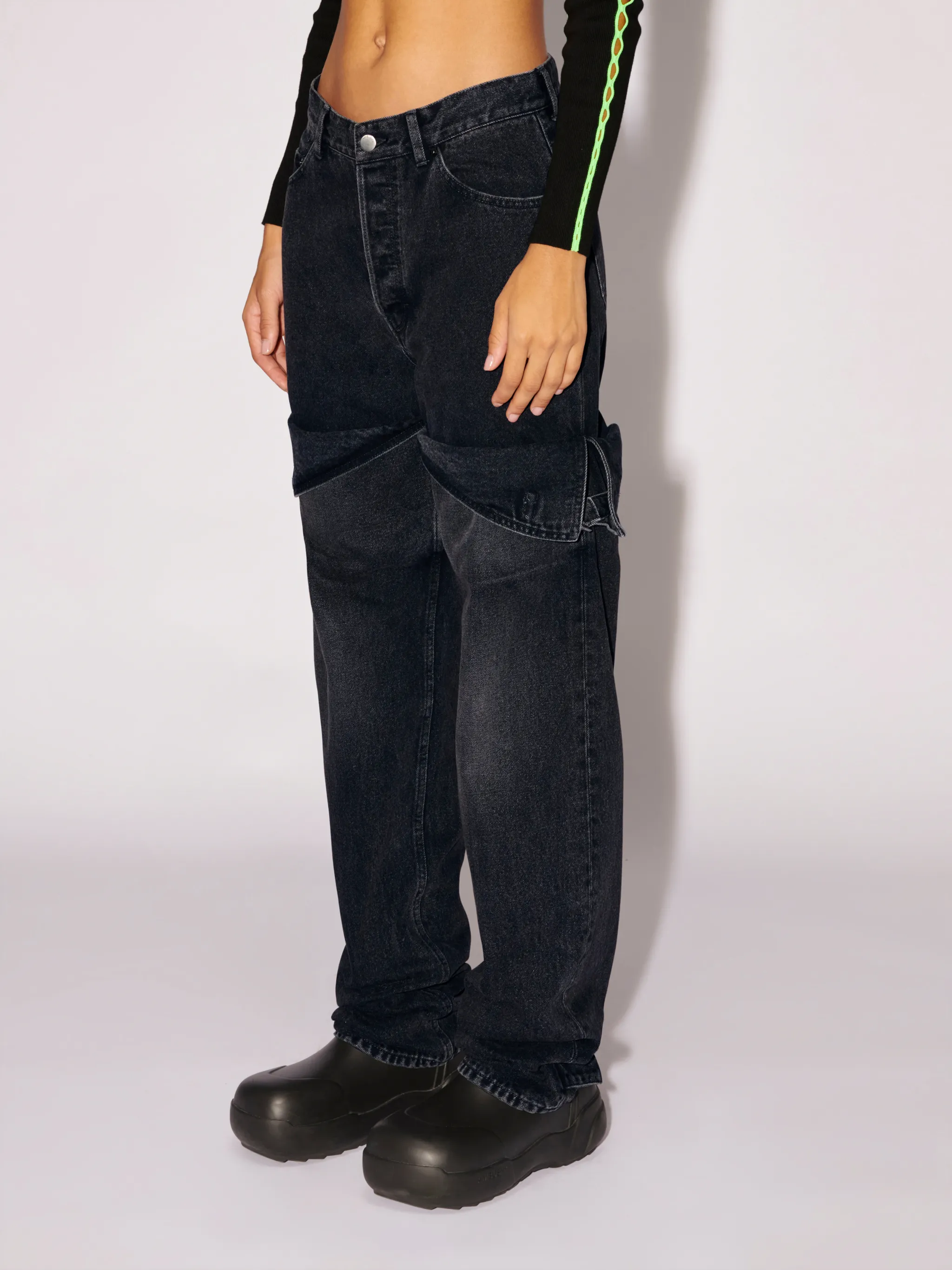 Detailed Denim Pants