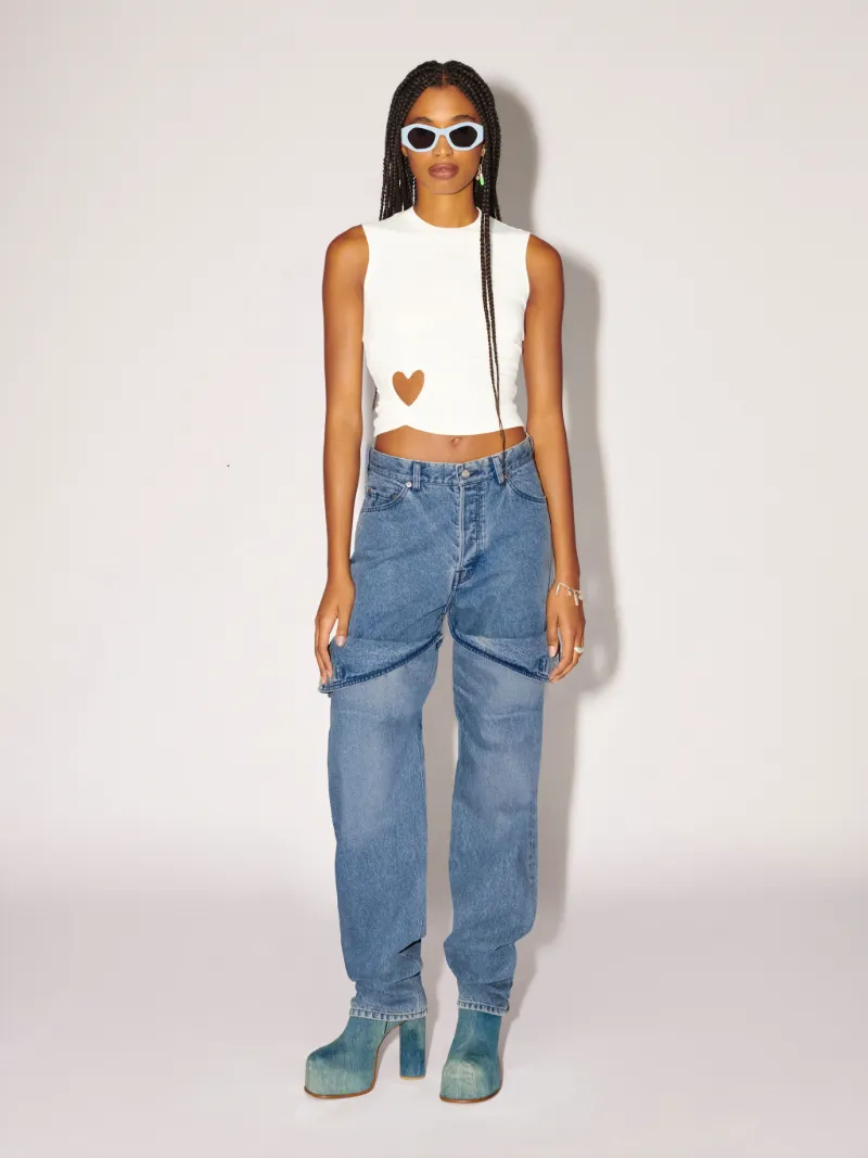 Detailed Denim Pants
