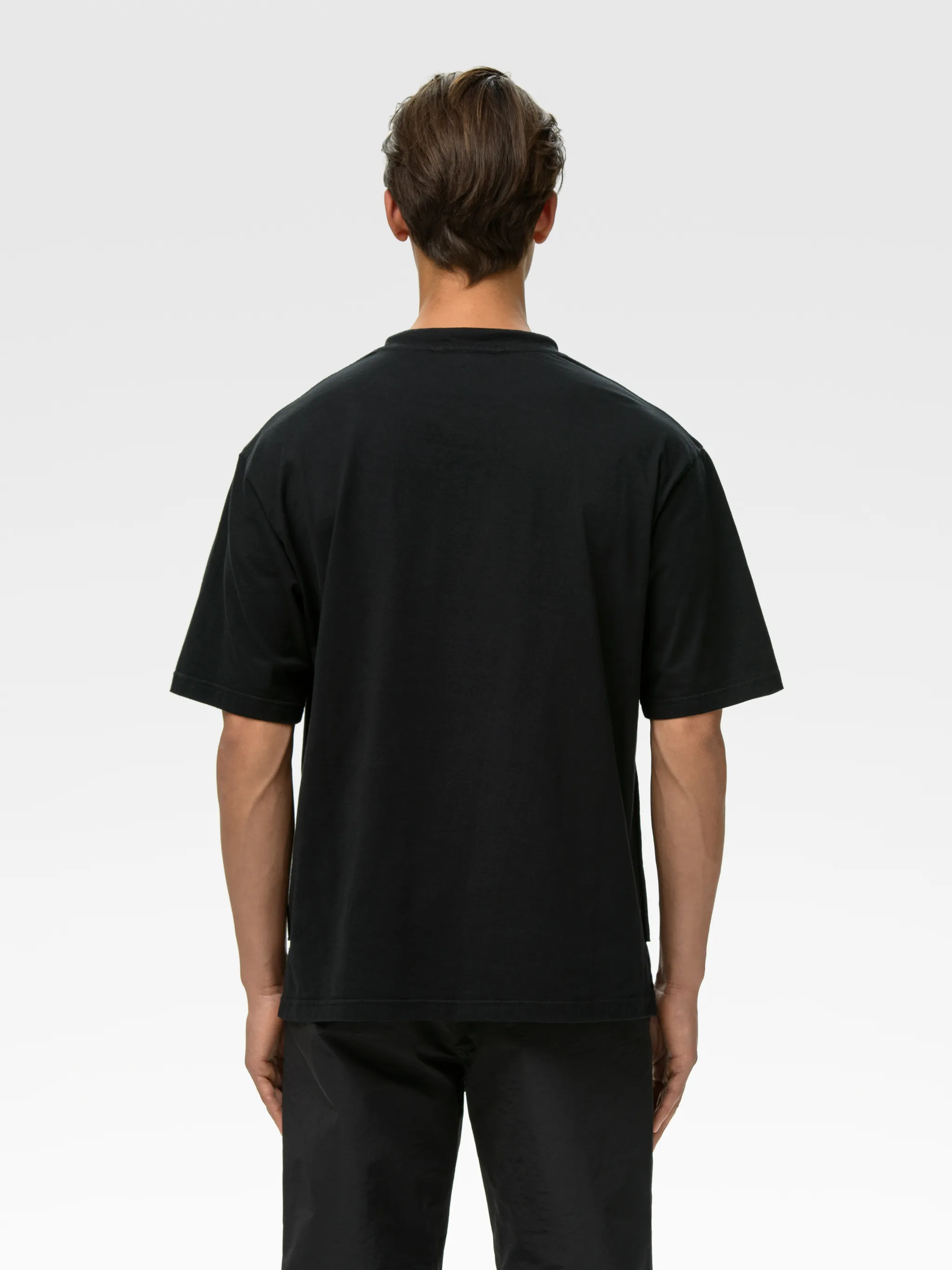 DRAWSTRING COLLAR T-SHIRT