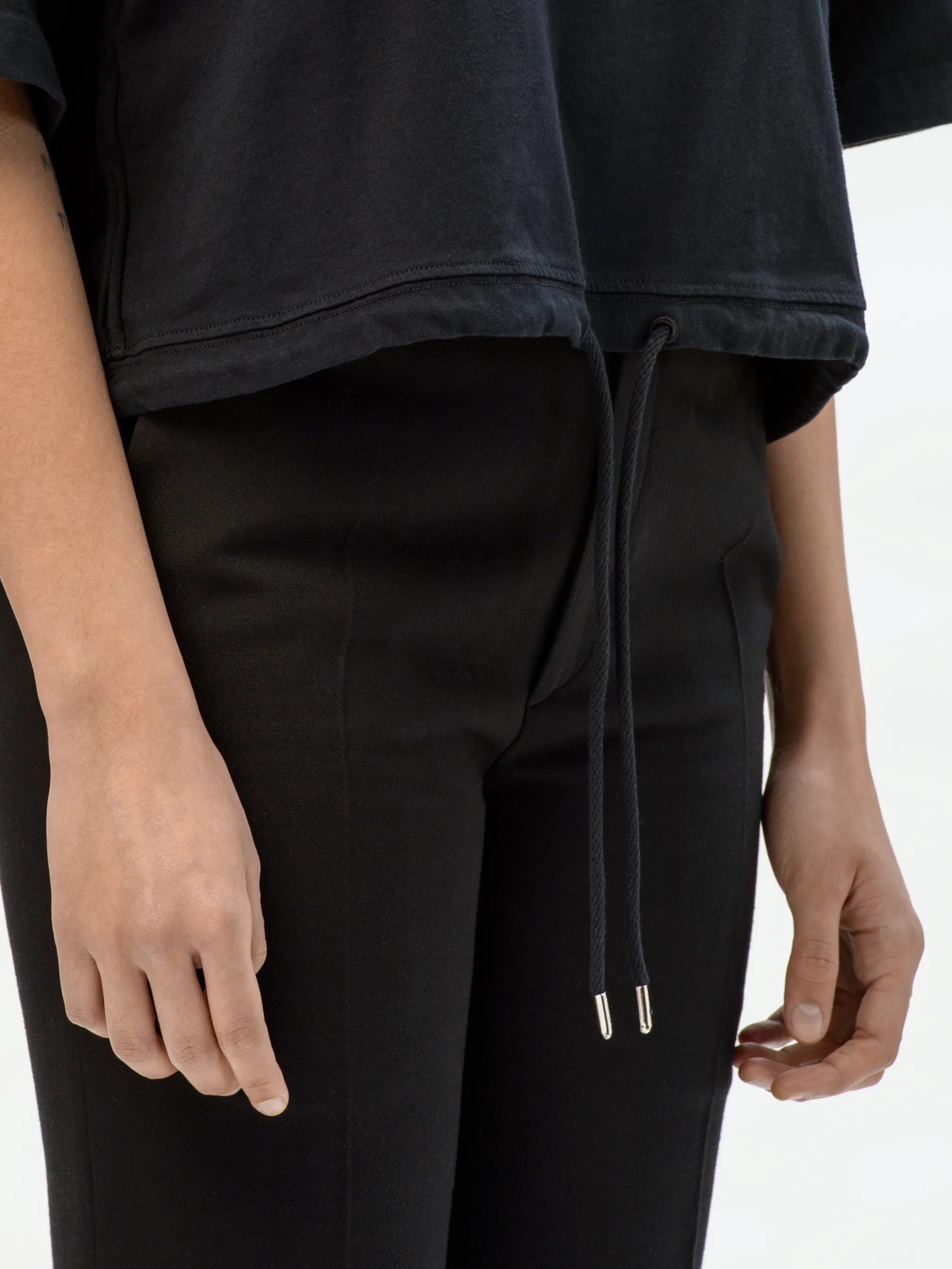 DRAWSTRING CROPPED T-SHIRT