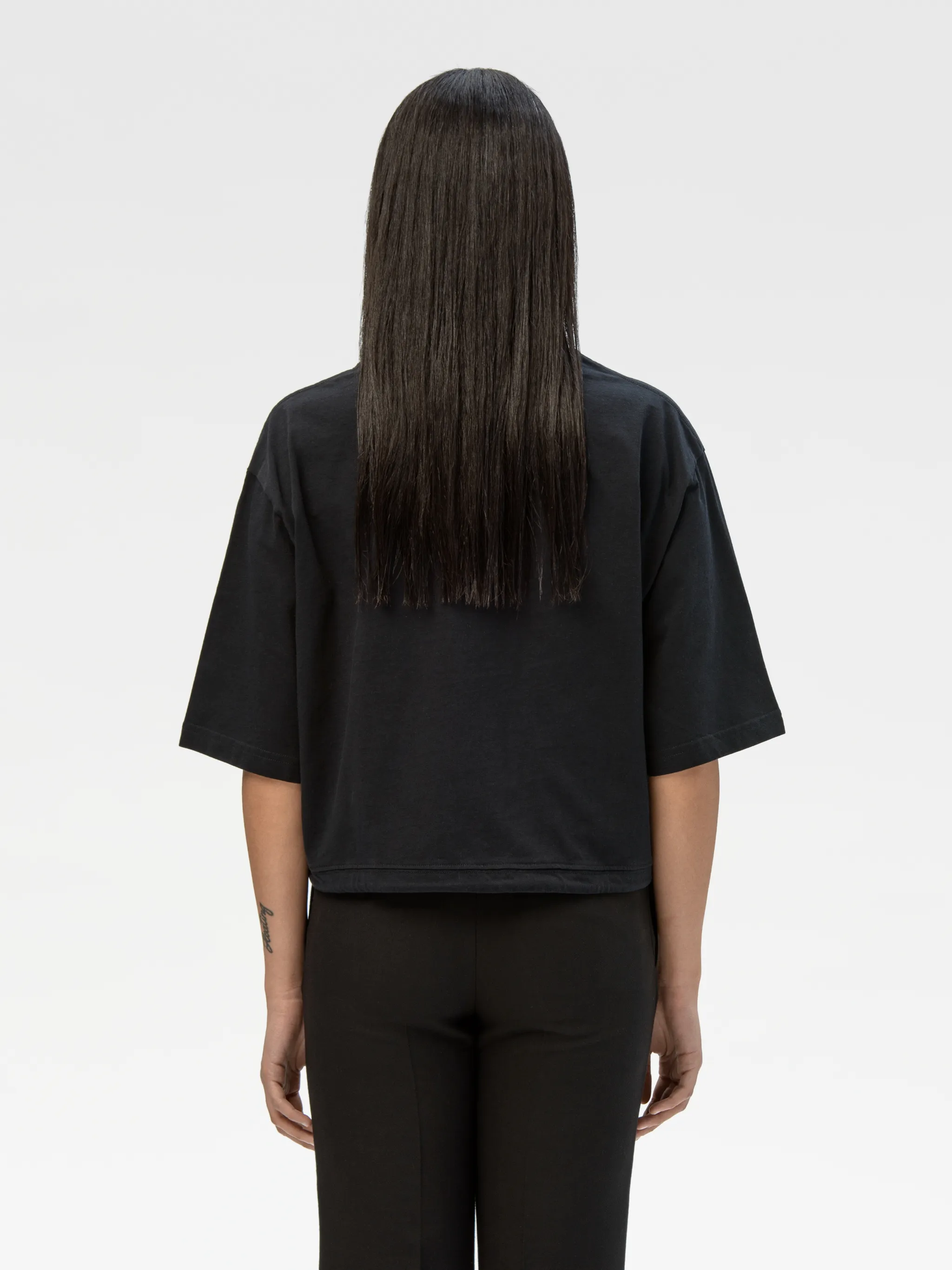 DRAWSTRING CROPPED T-SHIRT