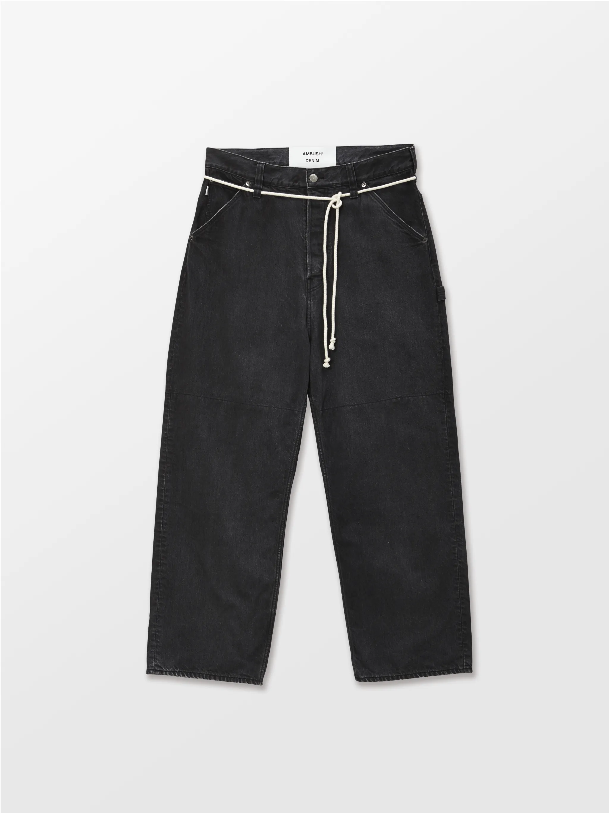 DRAWSTRING OVERSIZED DENIM PANTS