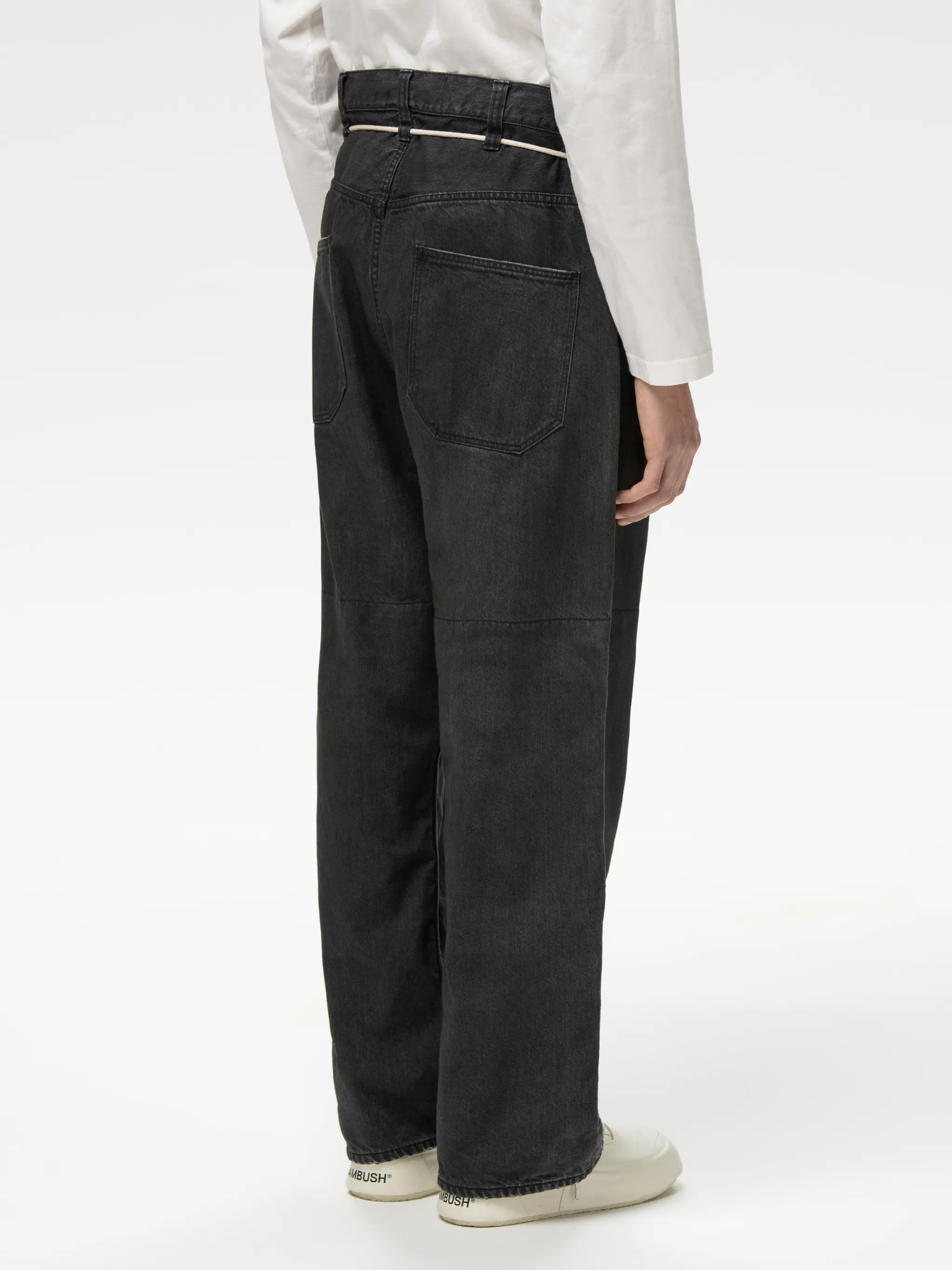 DRAWSTRING OVERSIZED DENIM PANTS