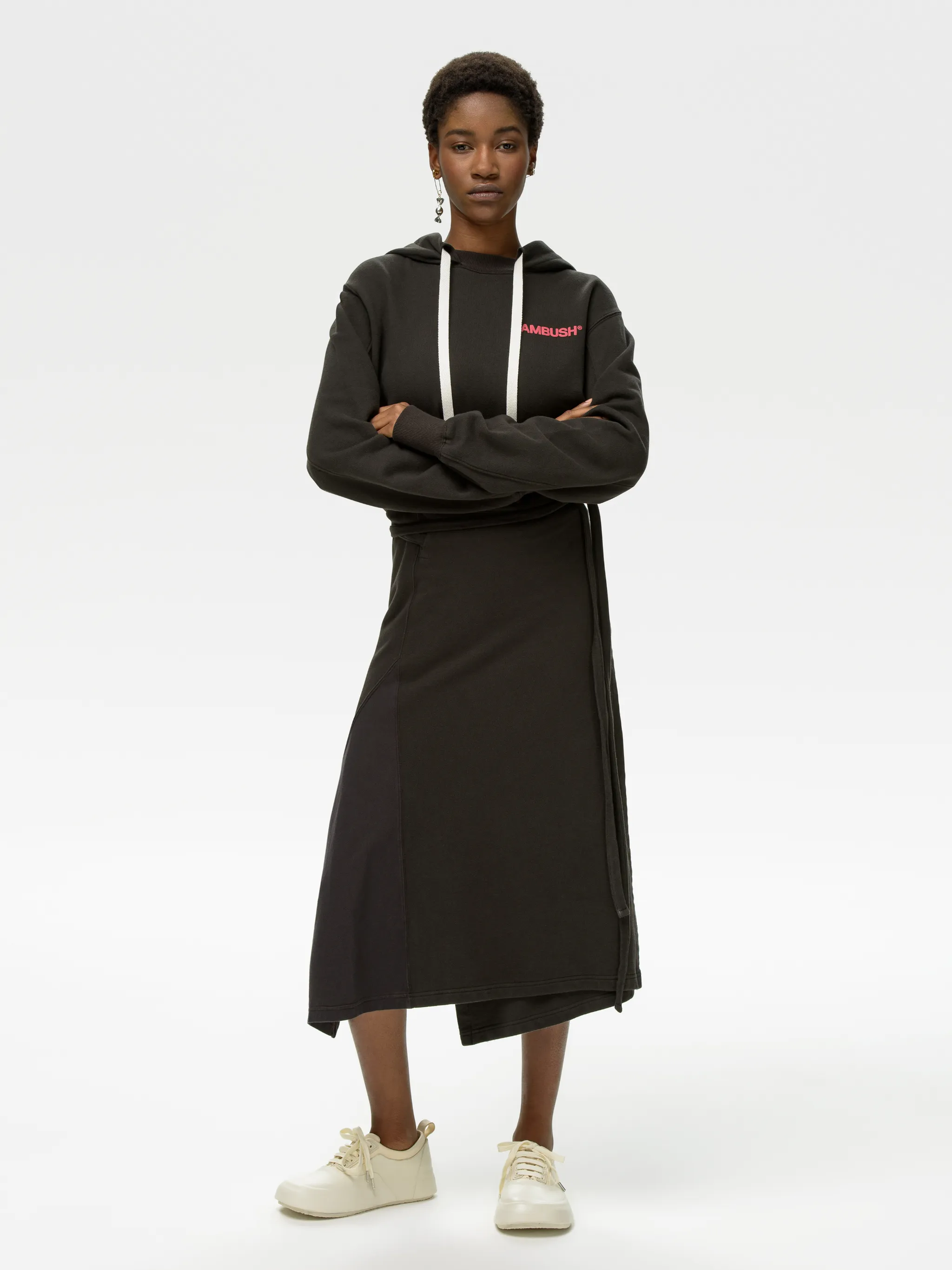 FLEECE SWEAT HOODIE DRESS