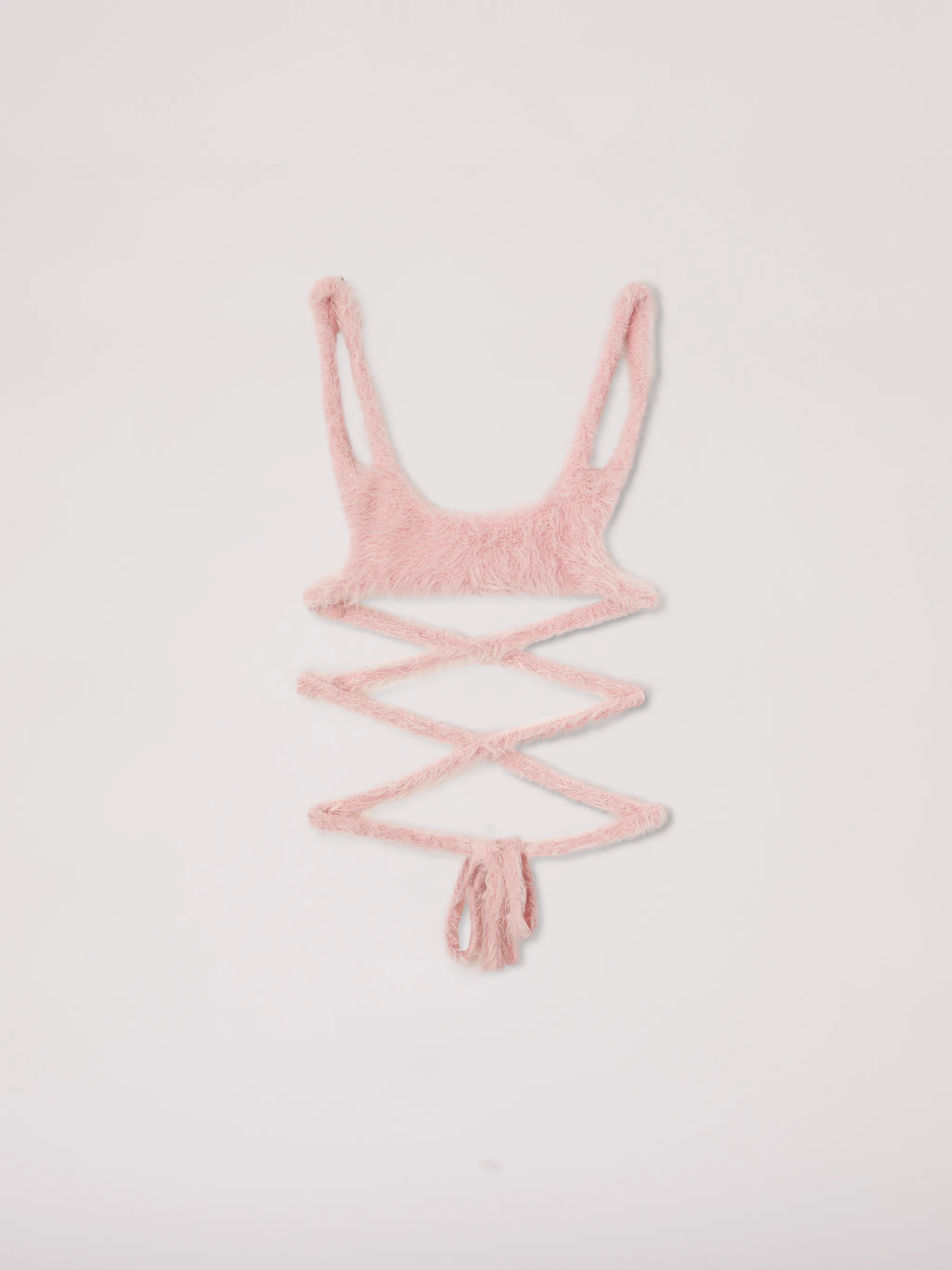 FUR BACKLESS STRING BRATOP