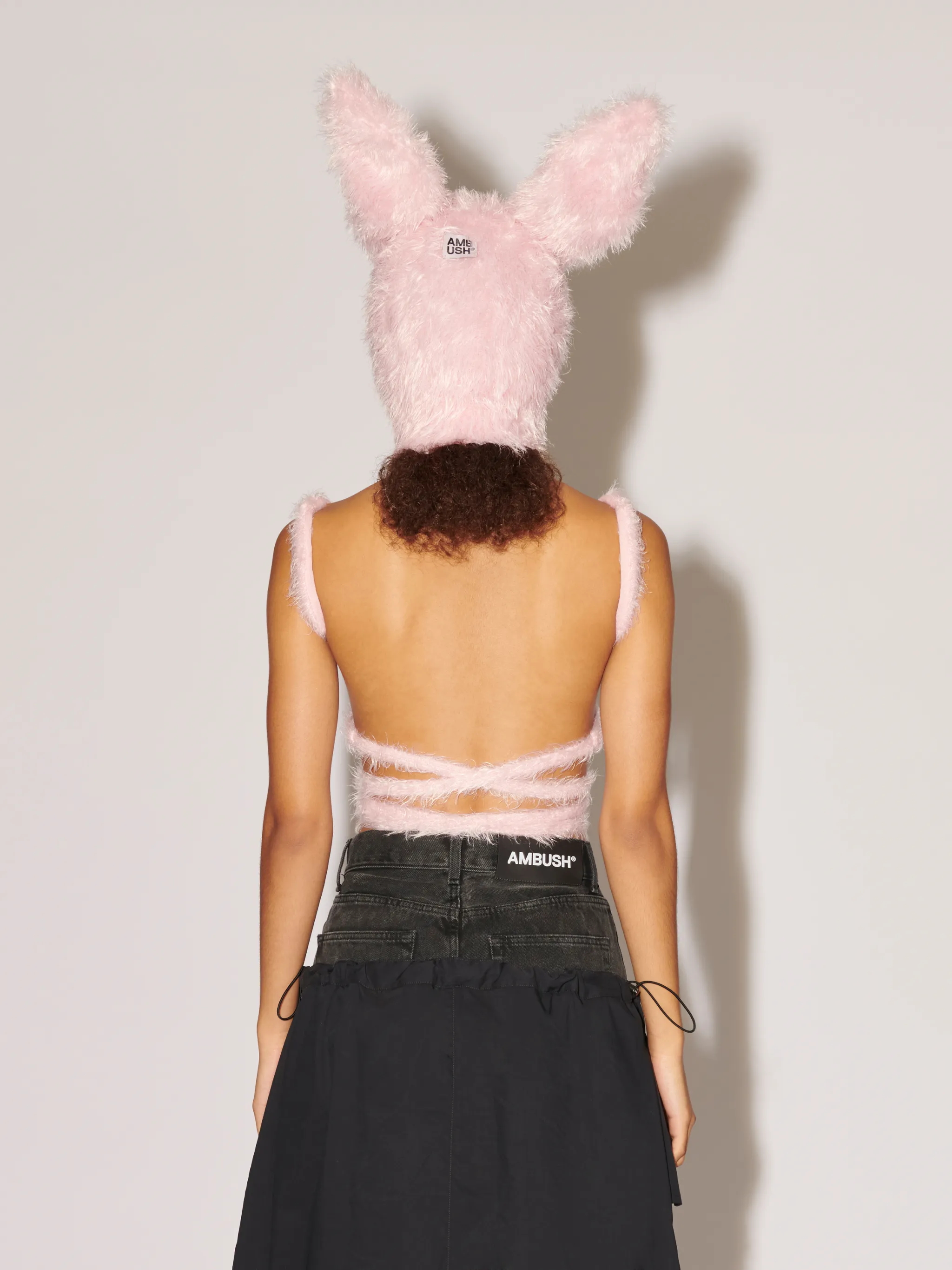 FUR BACKLESS STRING BRATOP