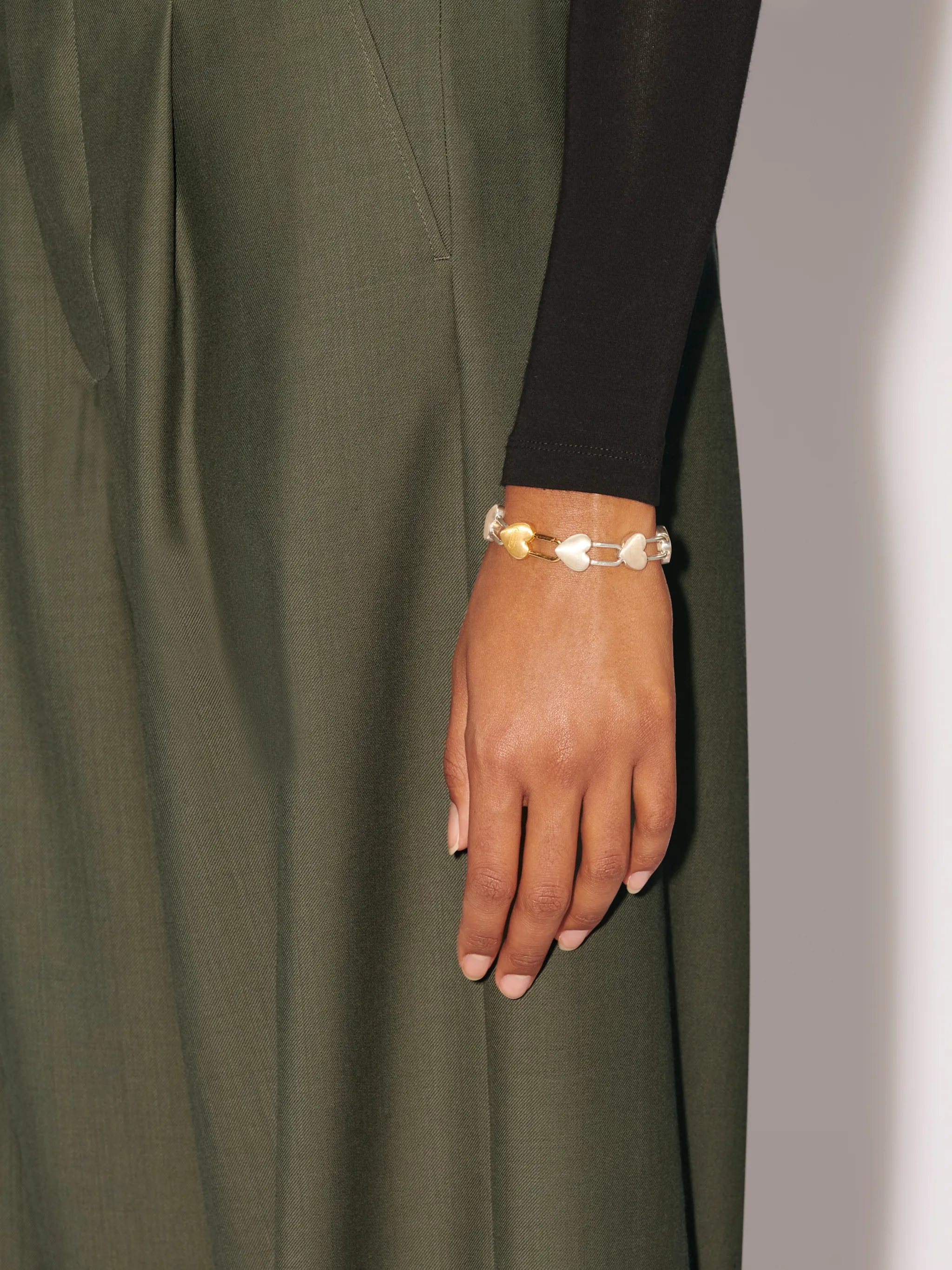 Heart Padlock Link Bracelet