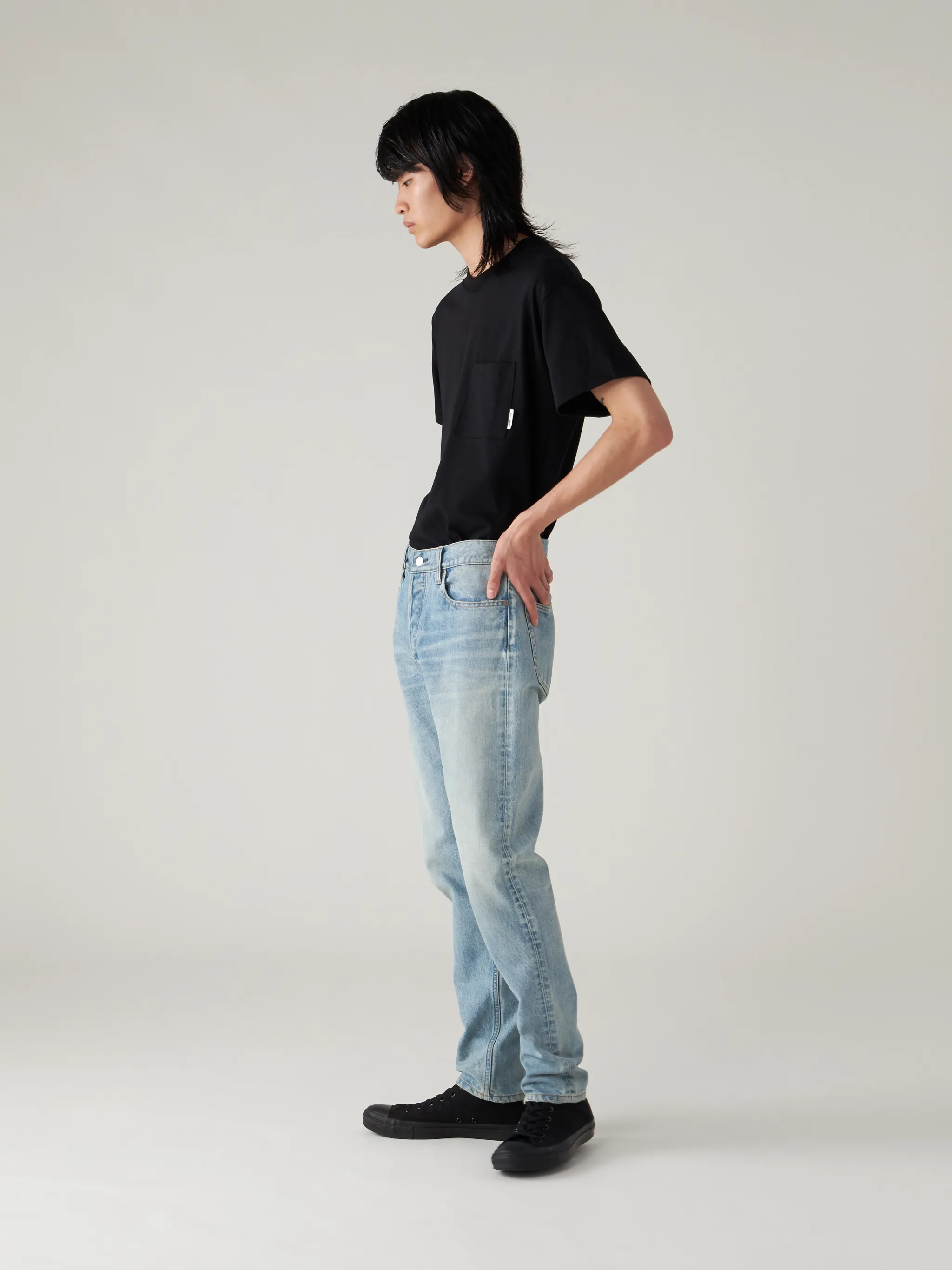 high waist slim-fit jeans