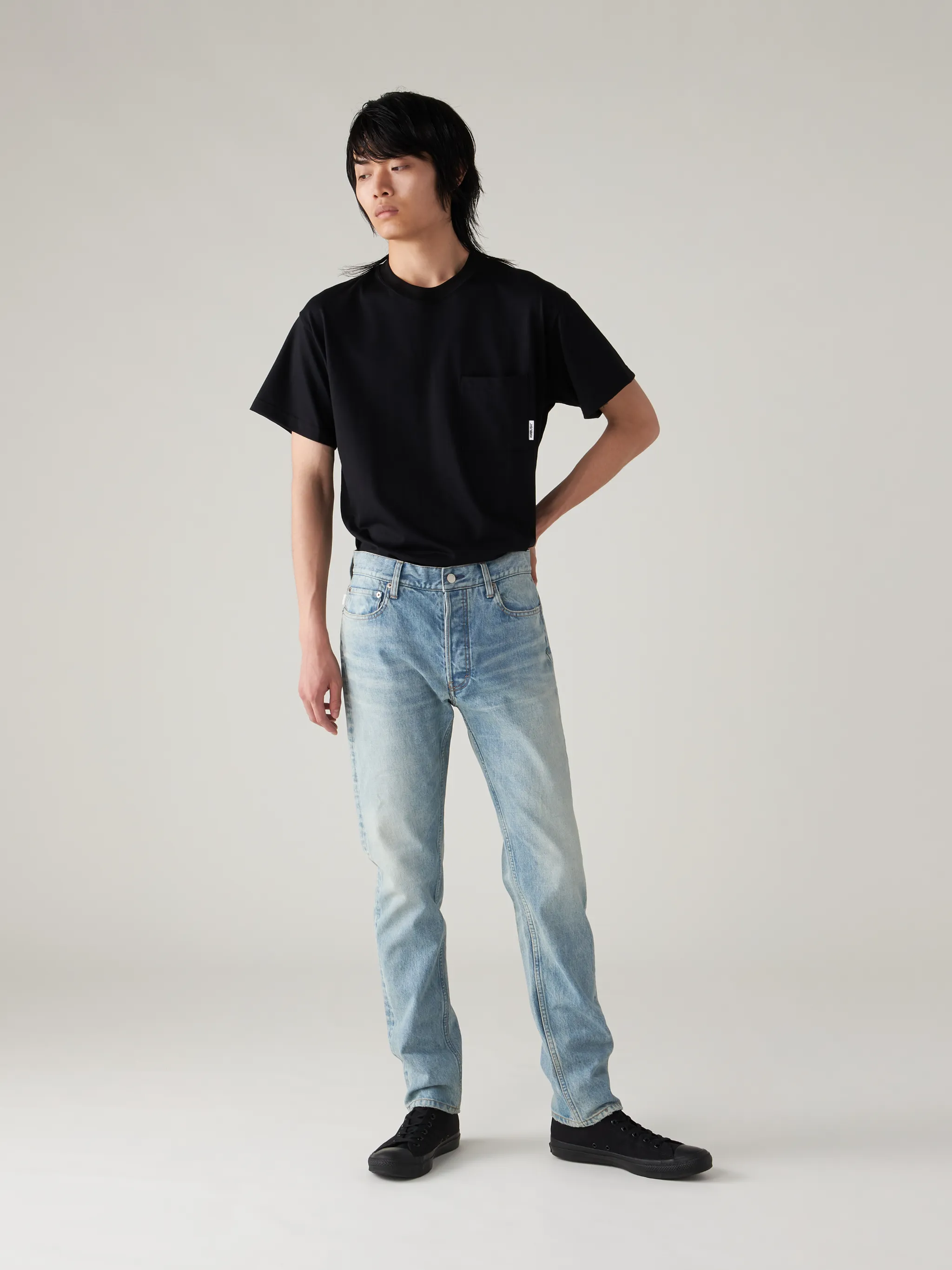 high waist slim-fit jeans