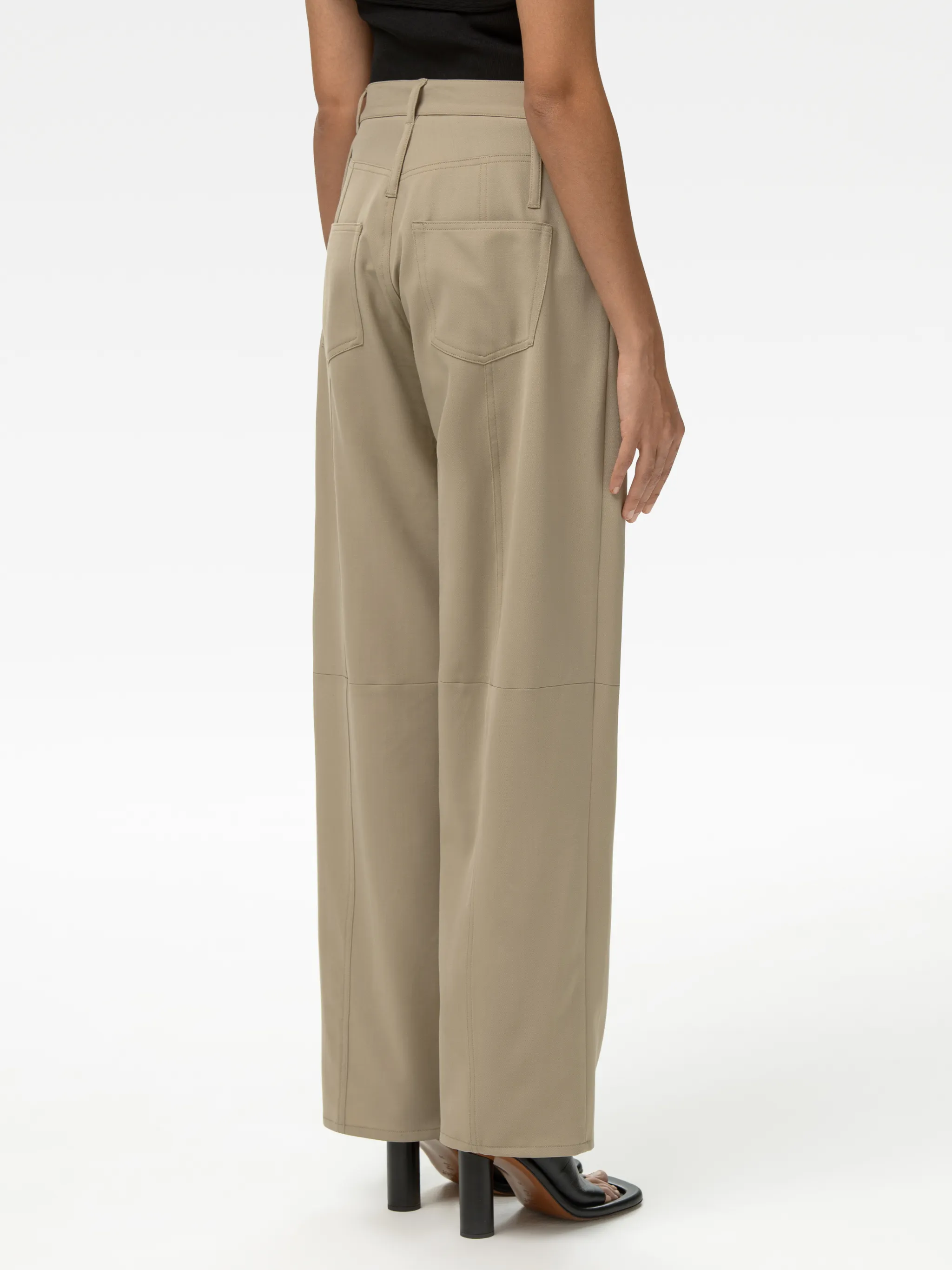 HIGH WAIST TAPERED WOOL PANTS