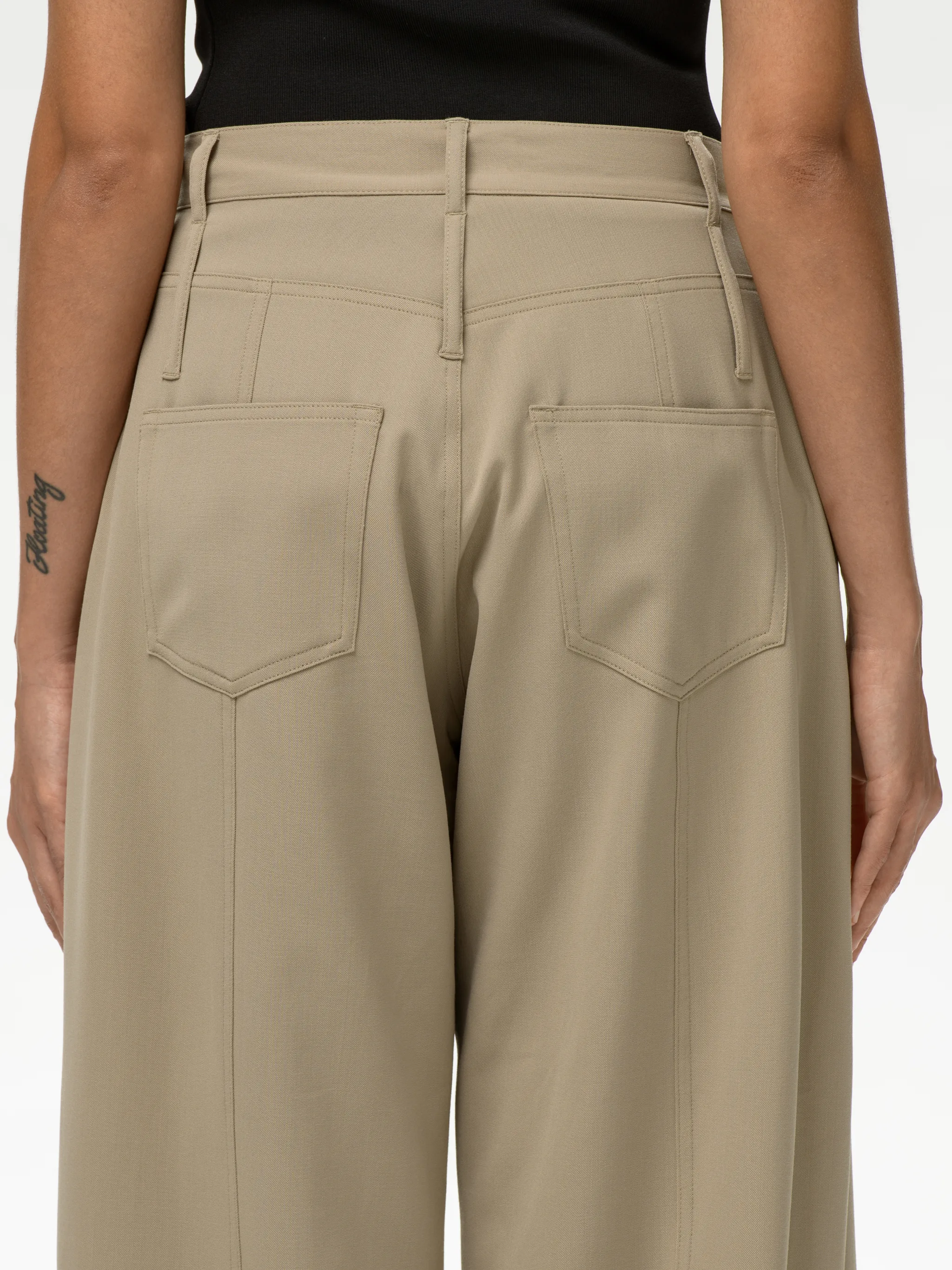 HIGH WAIST TAPERED WOOL PANTS