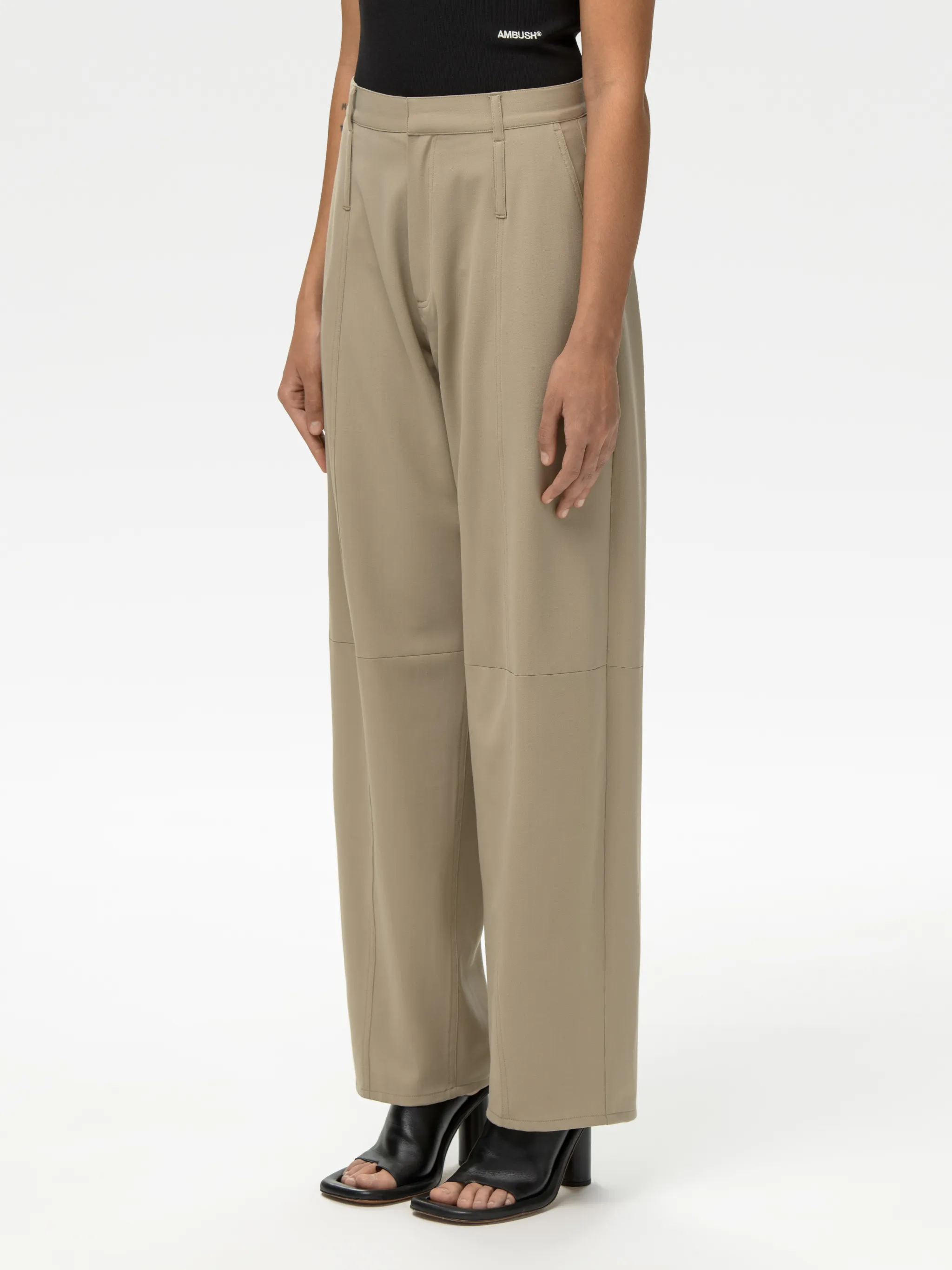 HIGH WAIST TAPERED WOOL PANTS
