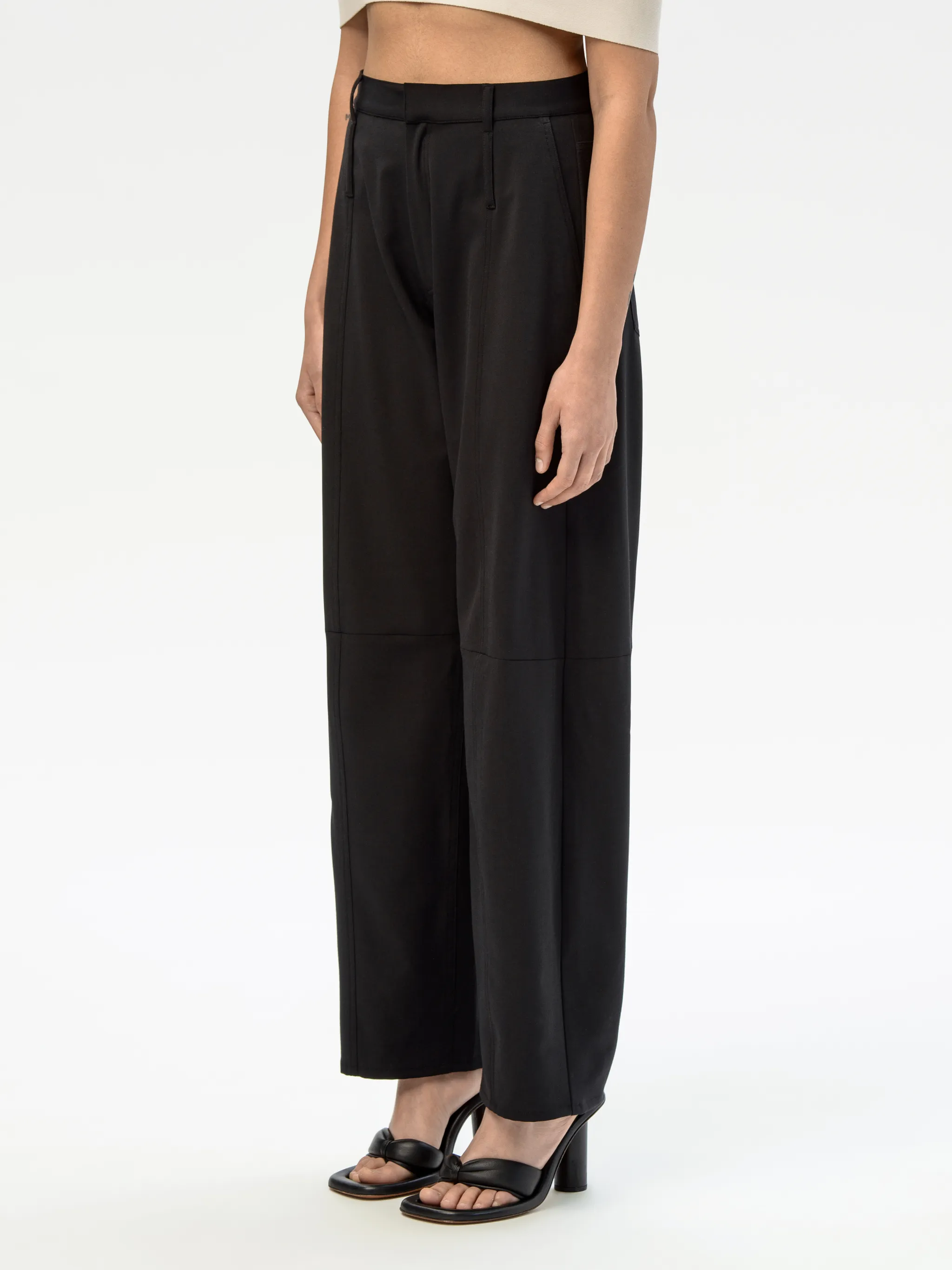 HIGH WAIST TAPERED WOOL PANTS