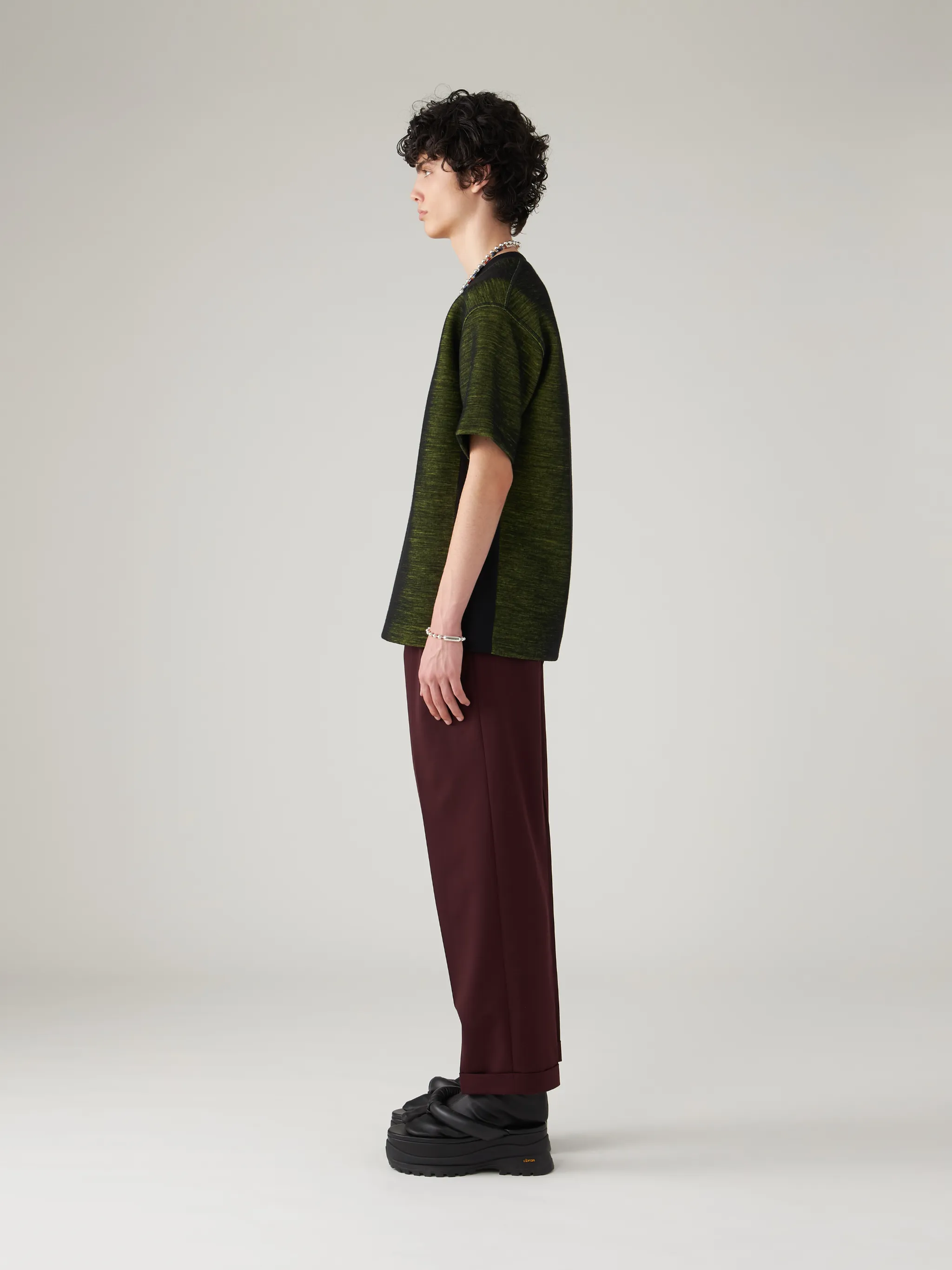 high-waisted pleat-detail trousers