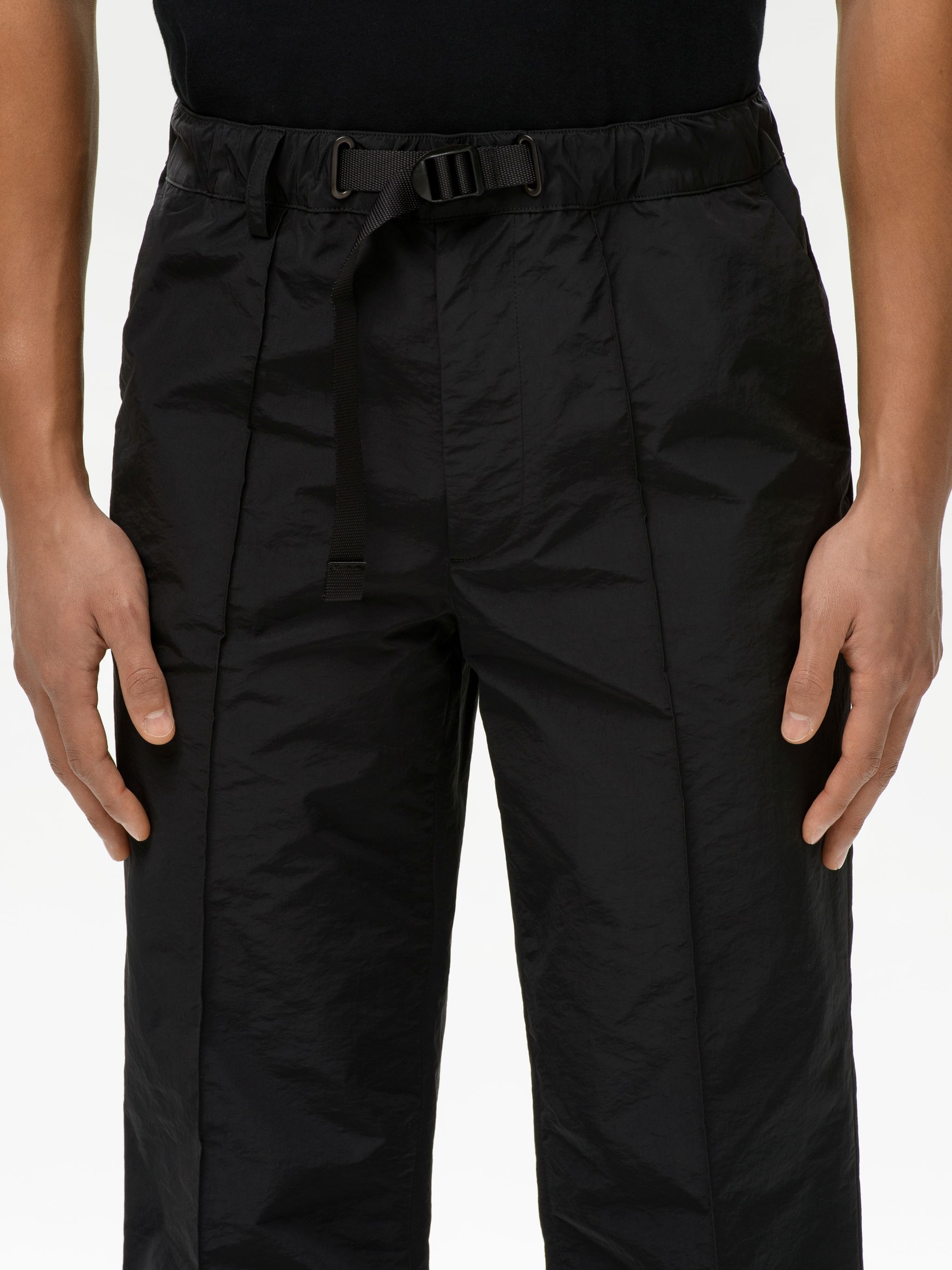 black high waisted track pants