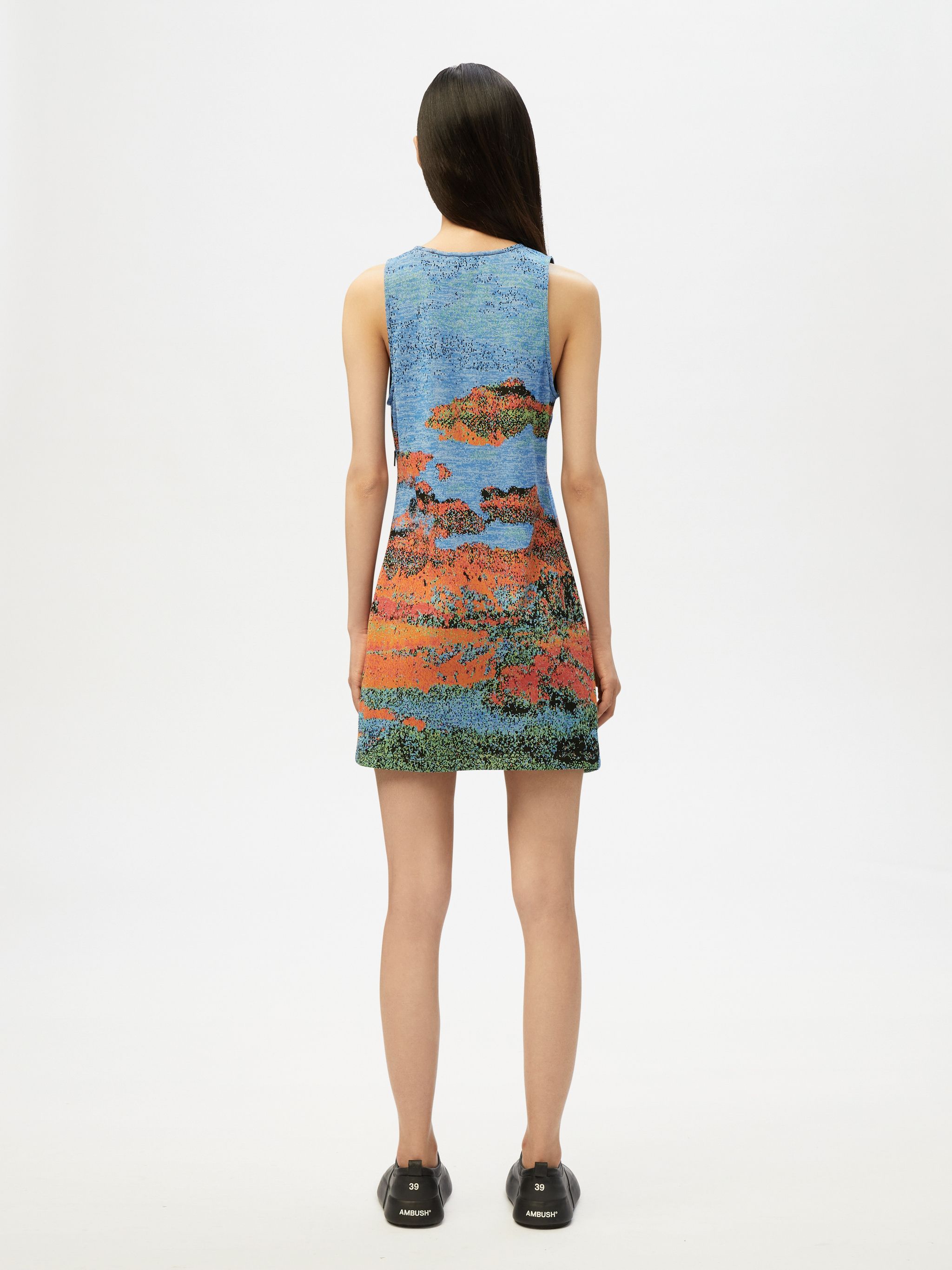 sleeveless jacquard dress