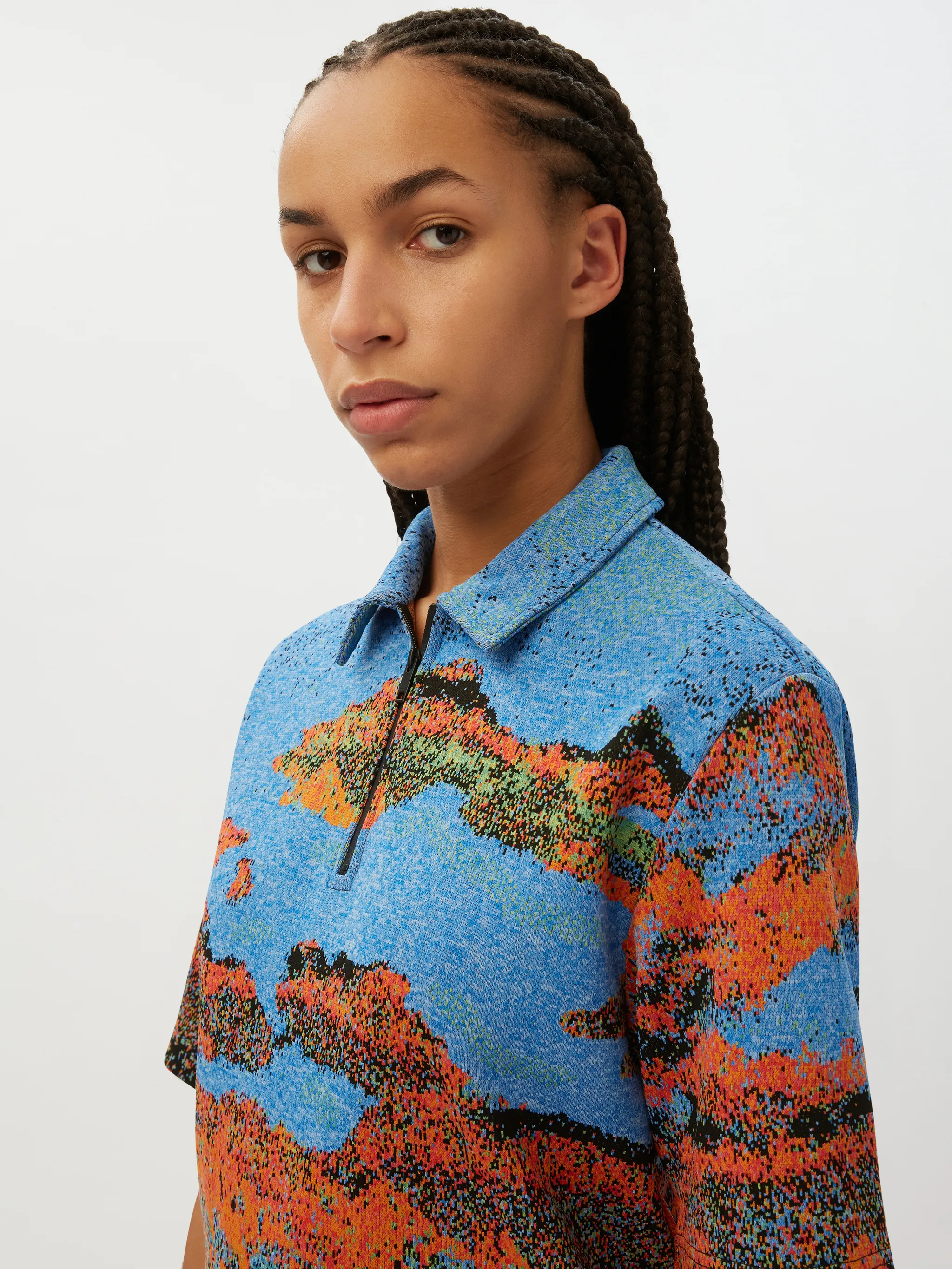 JACQUARD HALF ZIP POLO