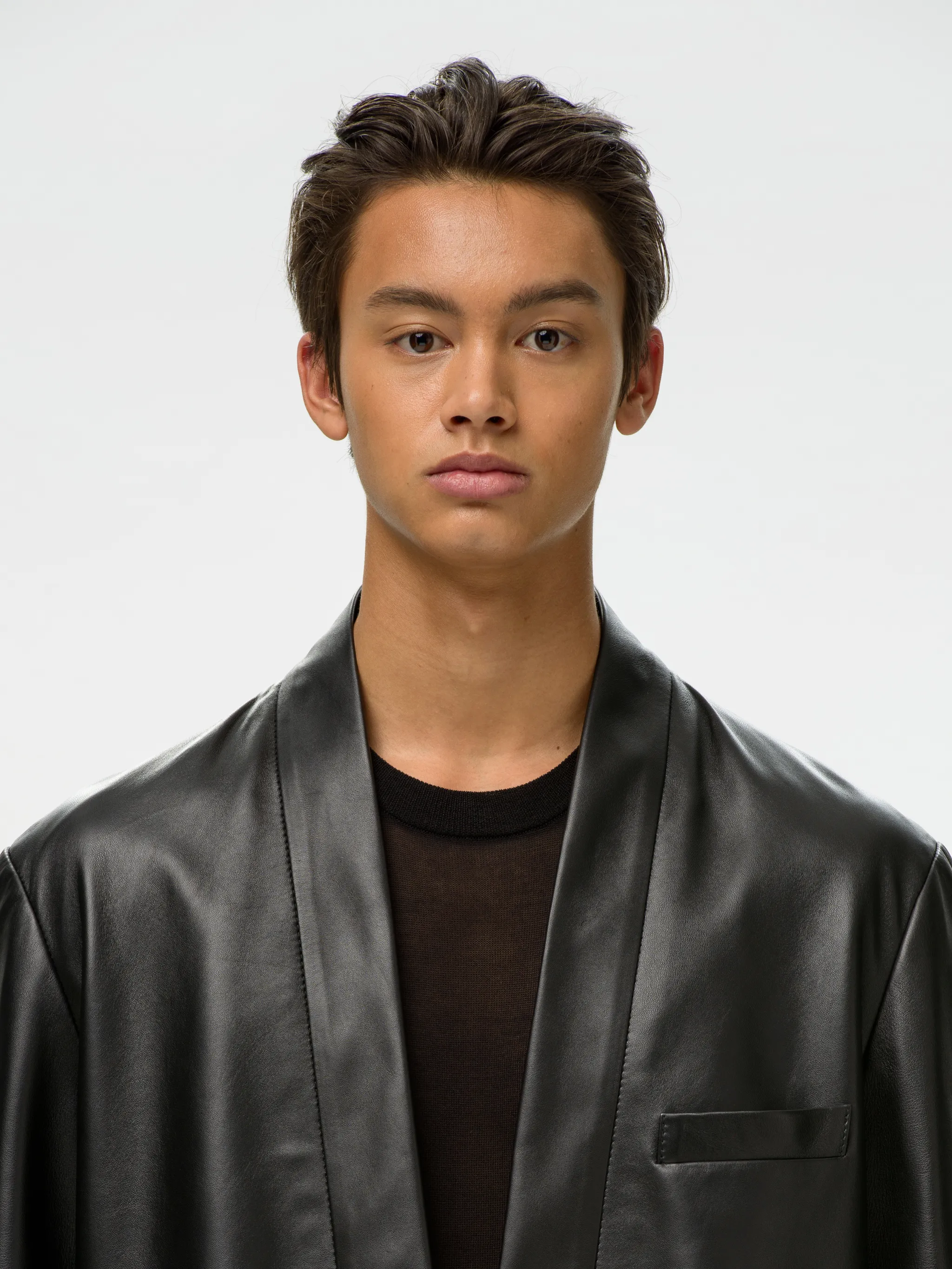 kimono leather jacket