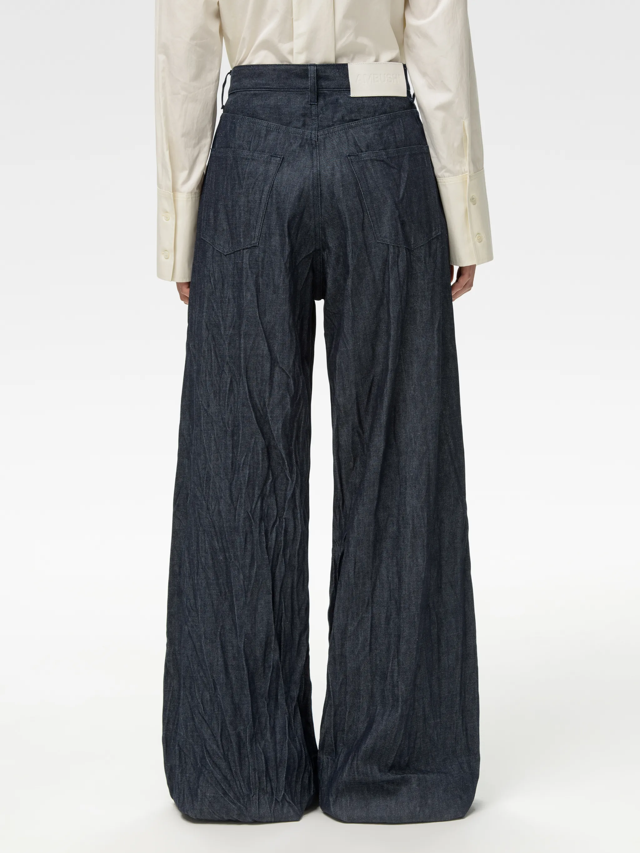 LADIES WRINKLED DENIM PANTS