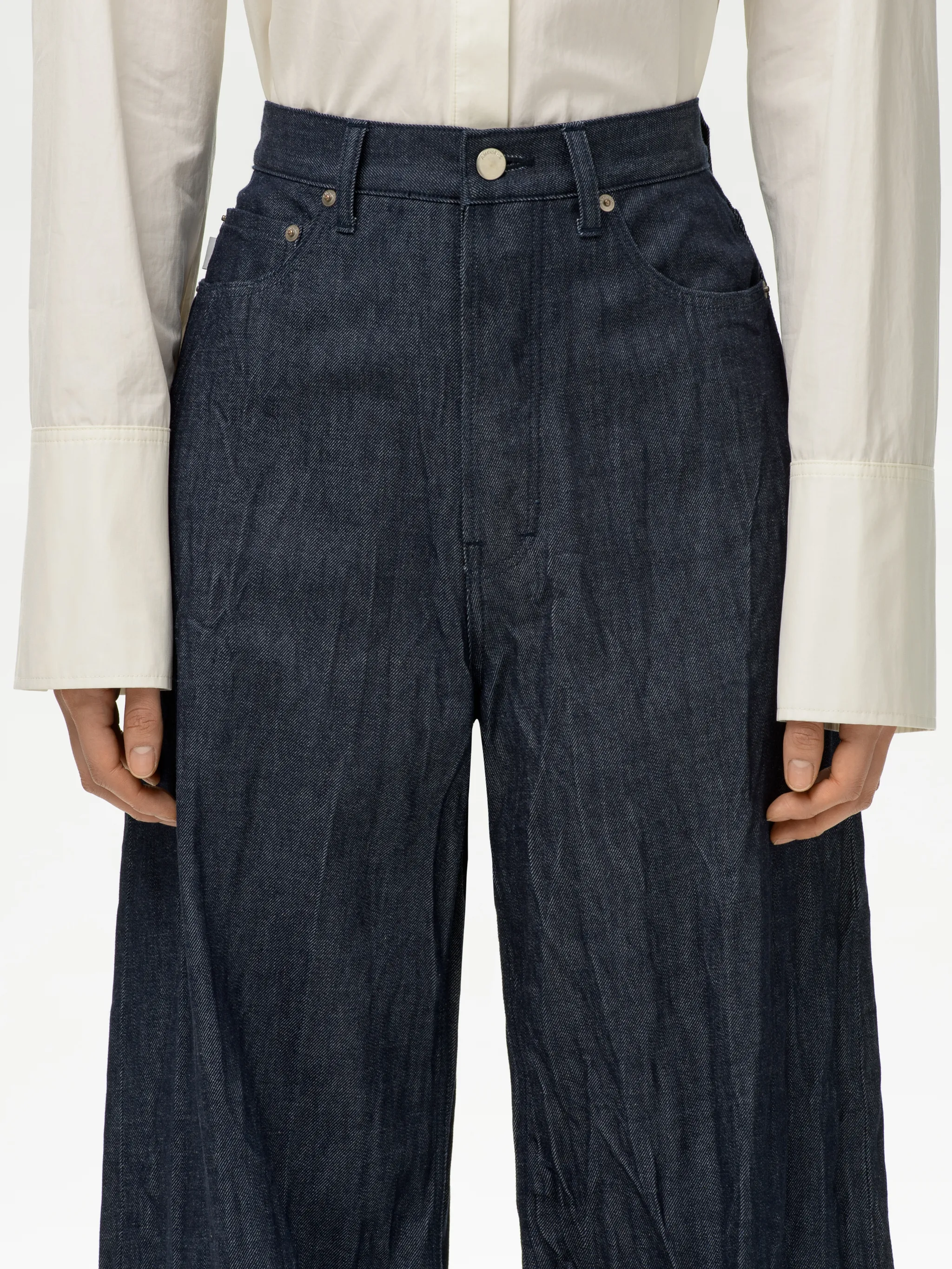 LADIES WRINKLED DENIM PANTS