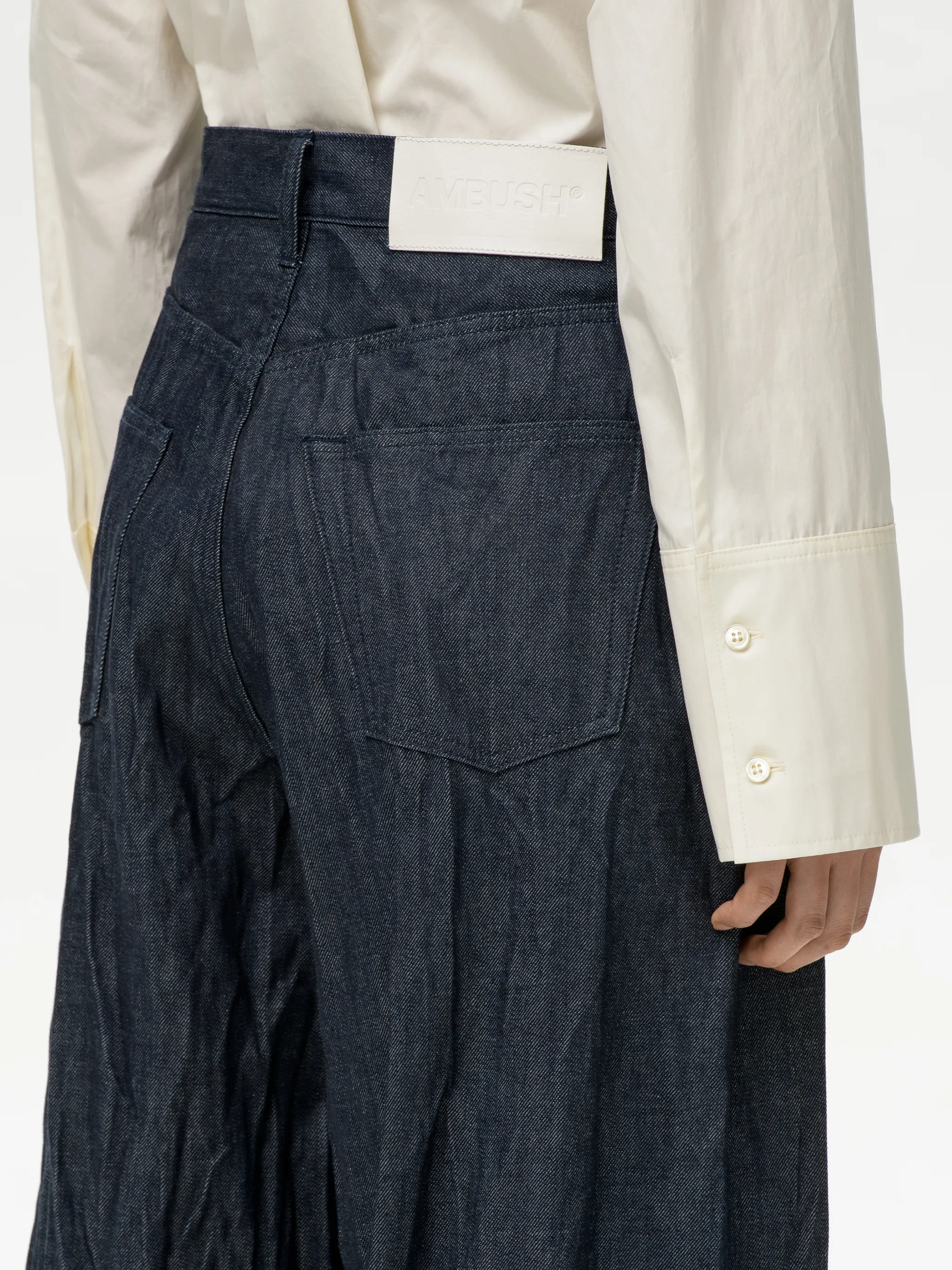 LADIES WRINKLED DENIM PANTS
