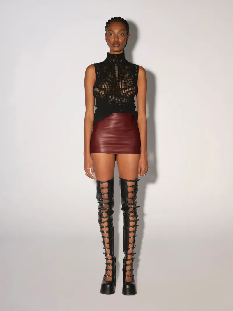 LEATHER MINI SKIRT