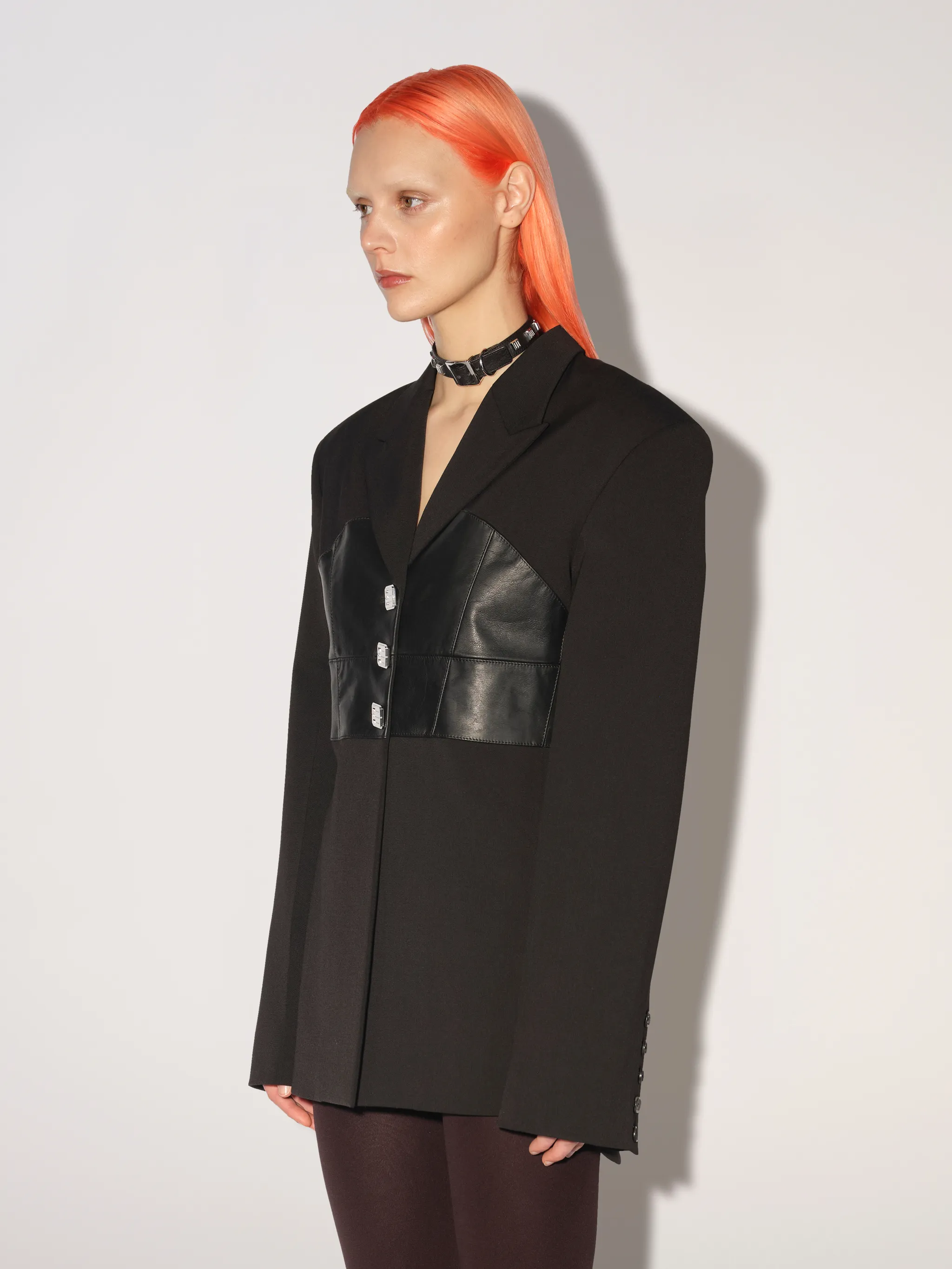 LEATHER PANEL TAILORING JACKET AMBUSH®