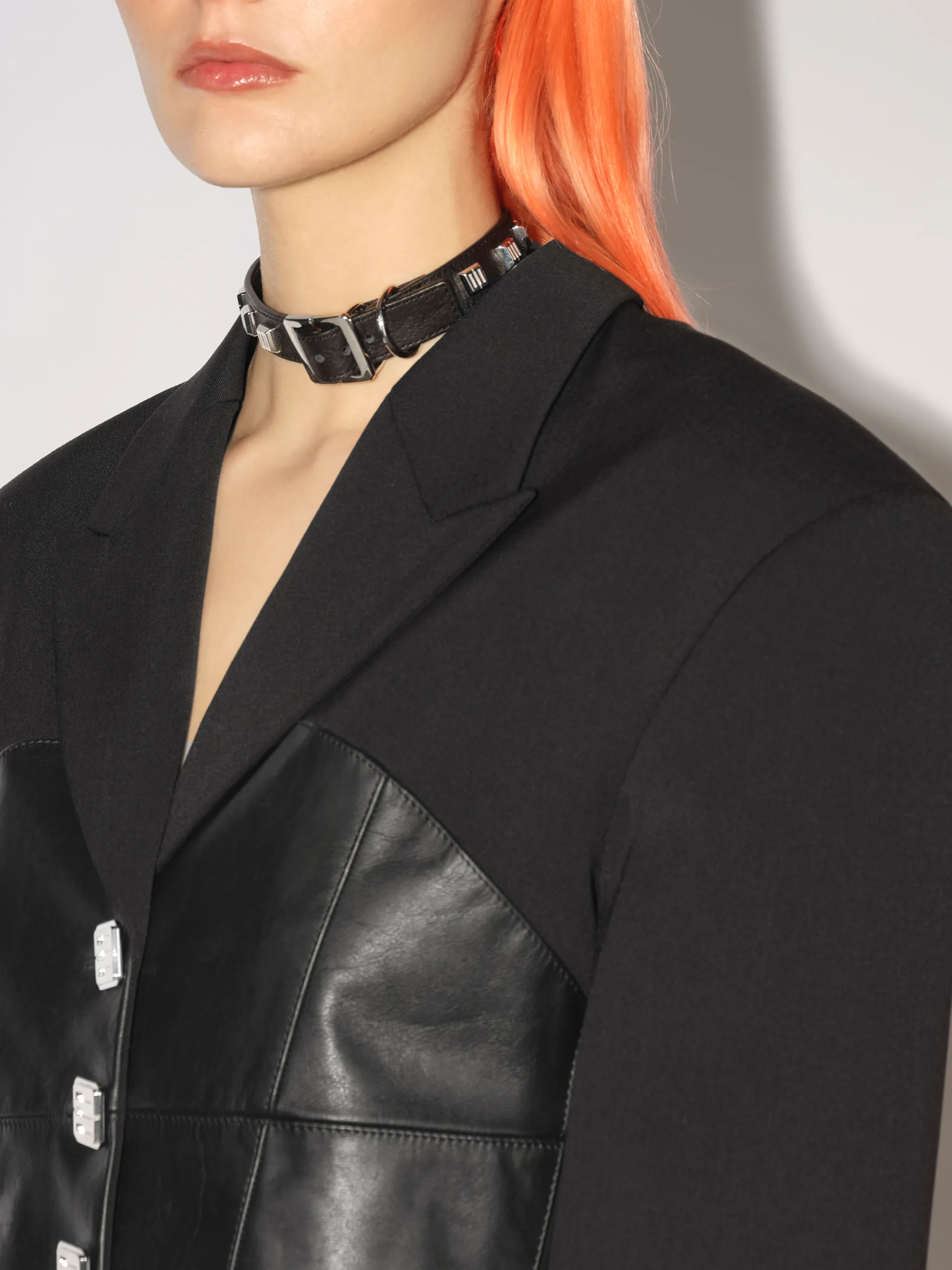 LEATHER PANEL TAILORING JACKET AMBUSH®