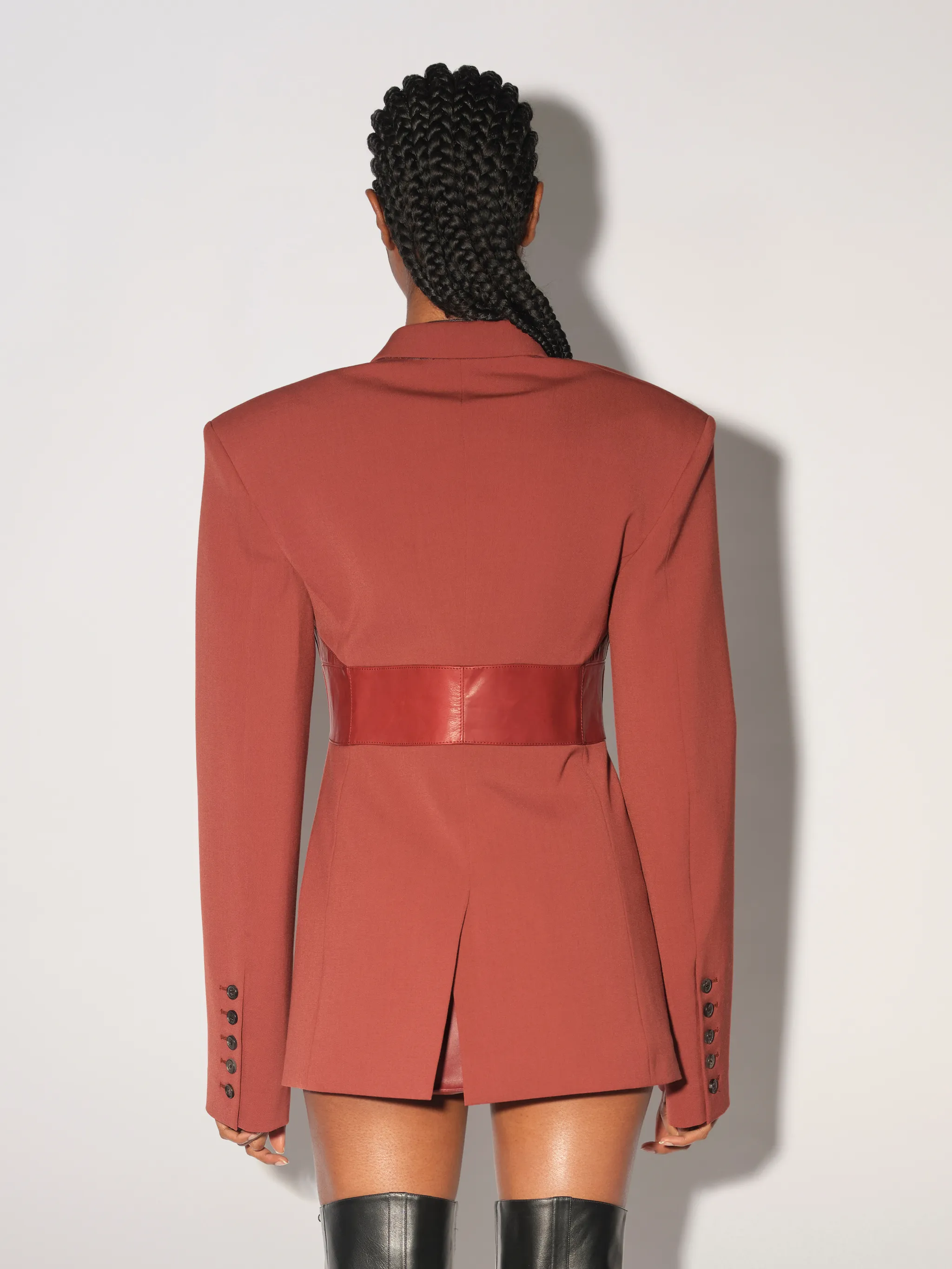 LEATHER PANEL TAILORING JACKET