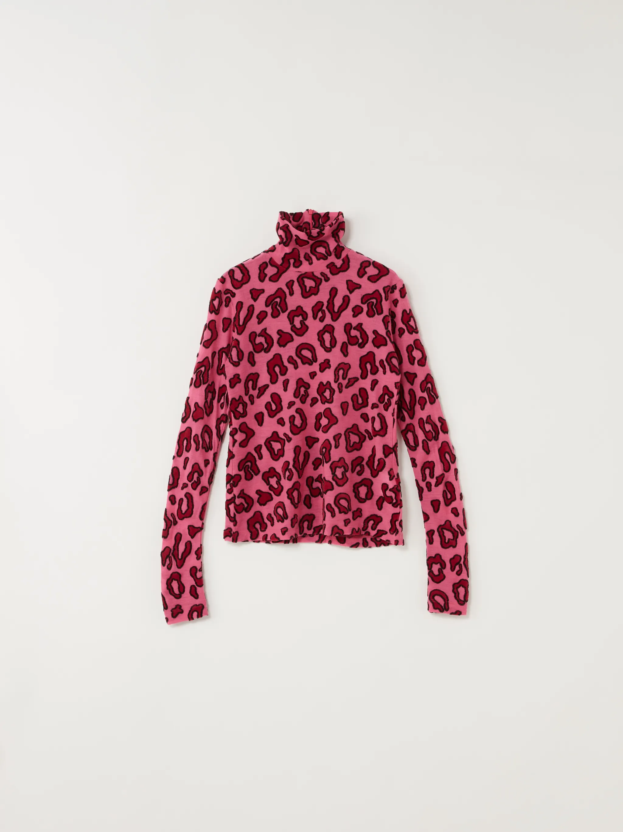 LEOPARD JERSEY TURTLE NECK