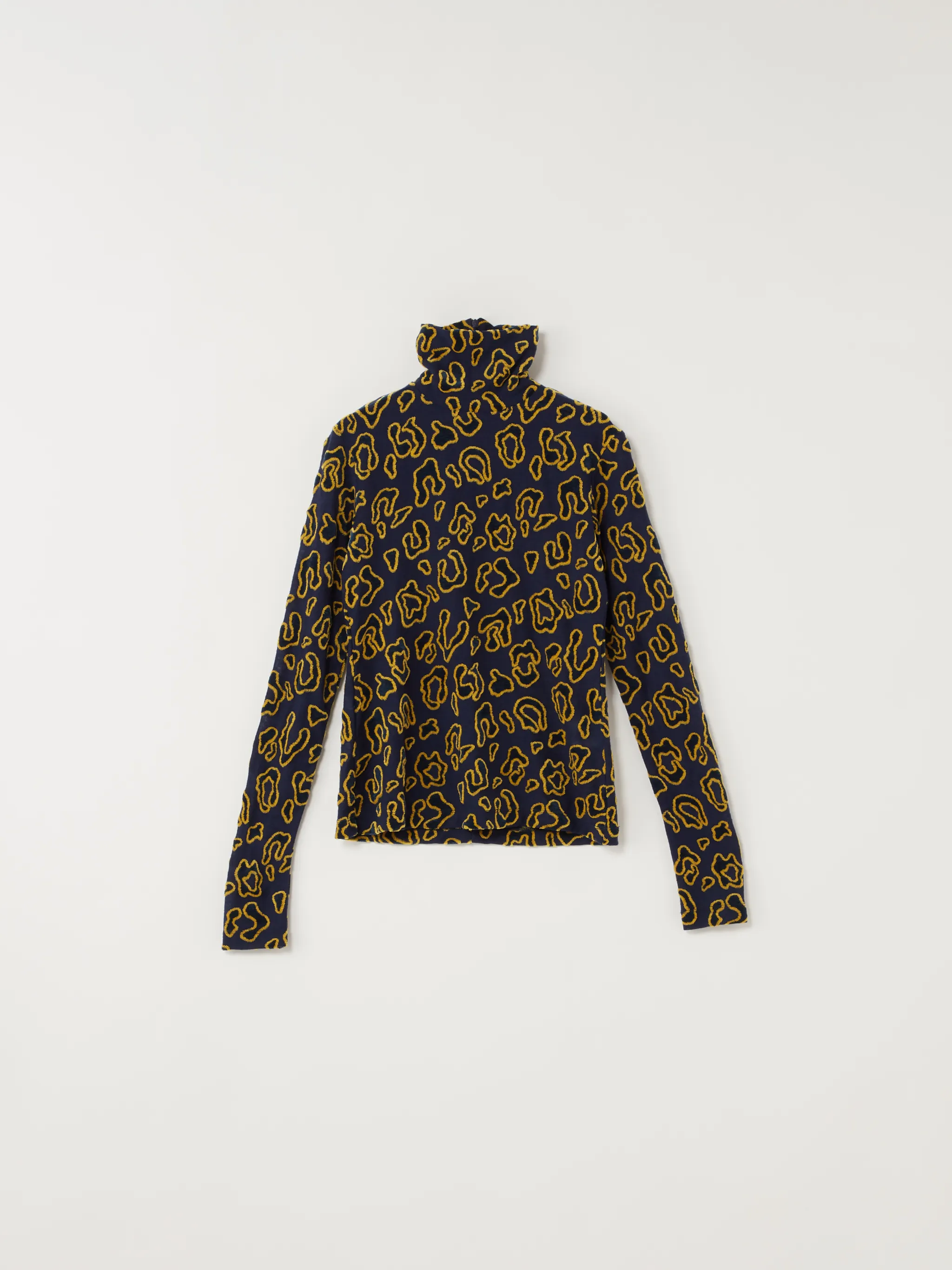 LEOPARD JERSEY TURTLE NECK