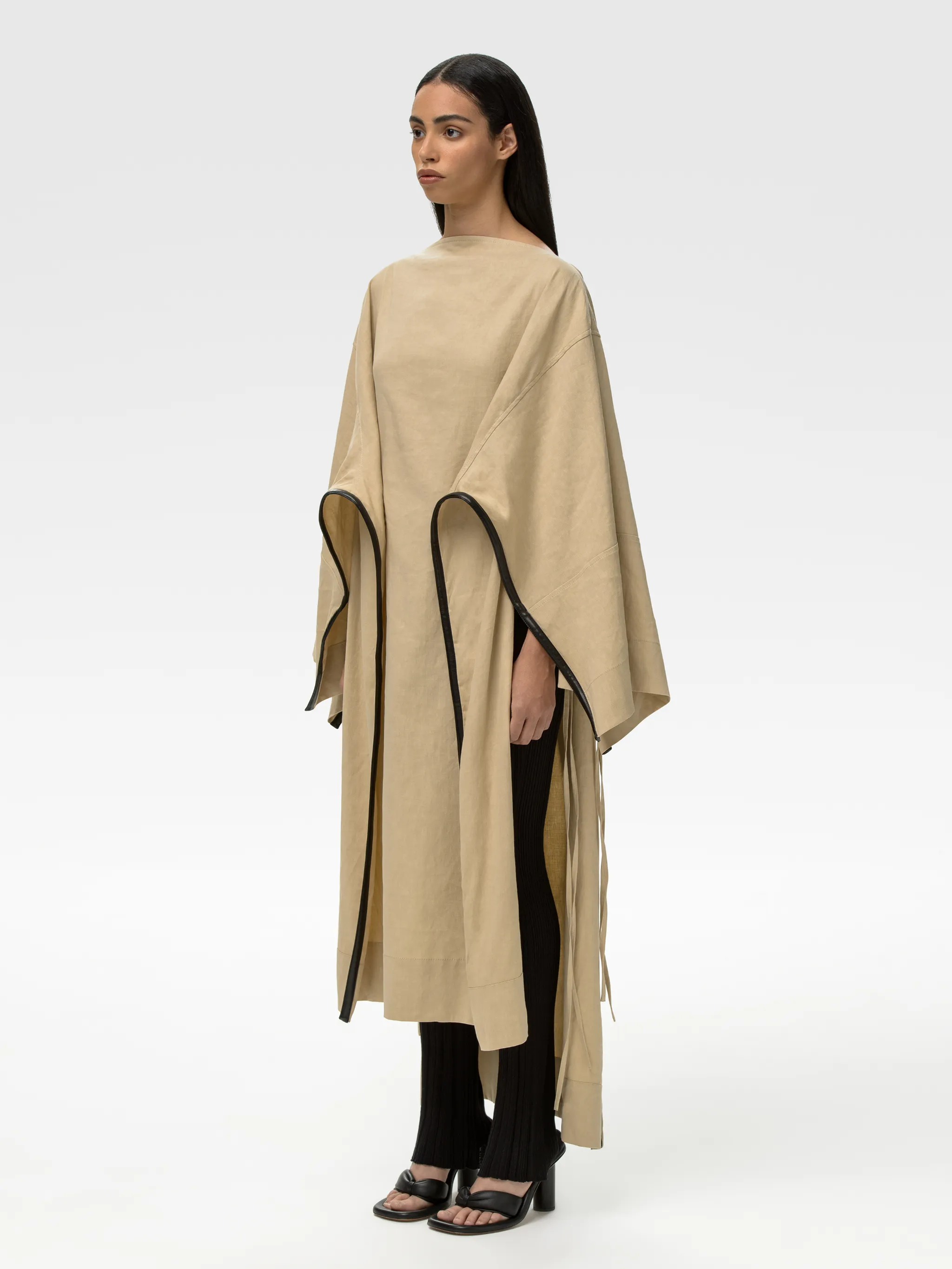 LINEN CAPE DRESS