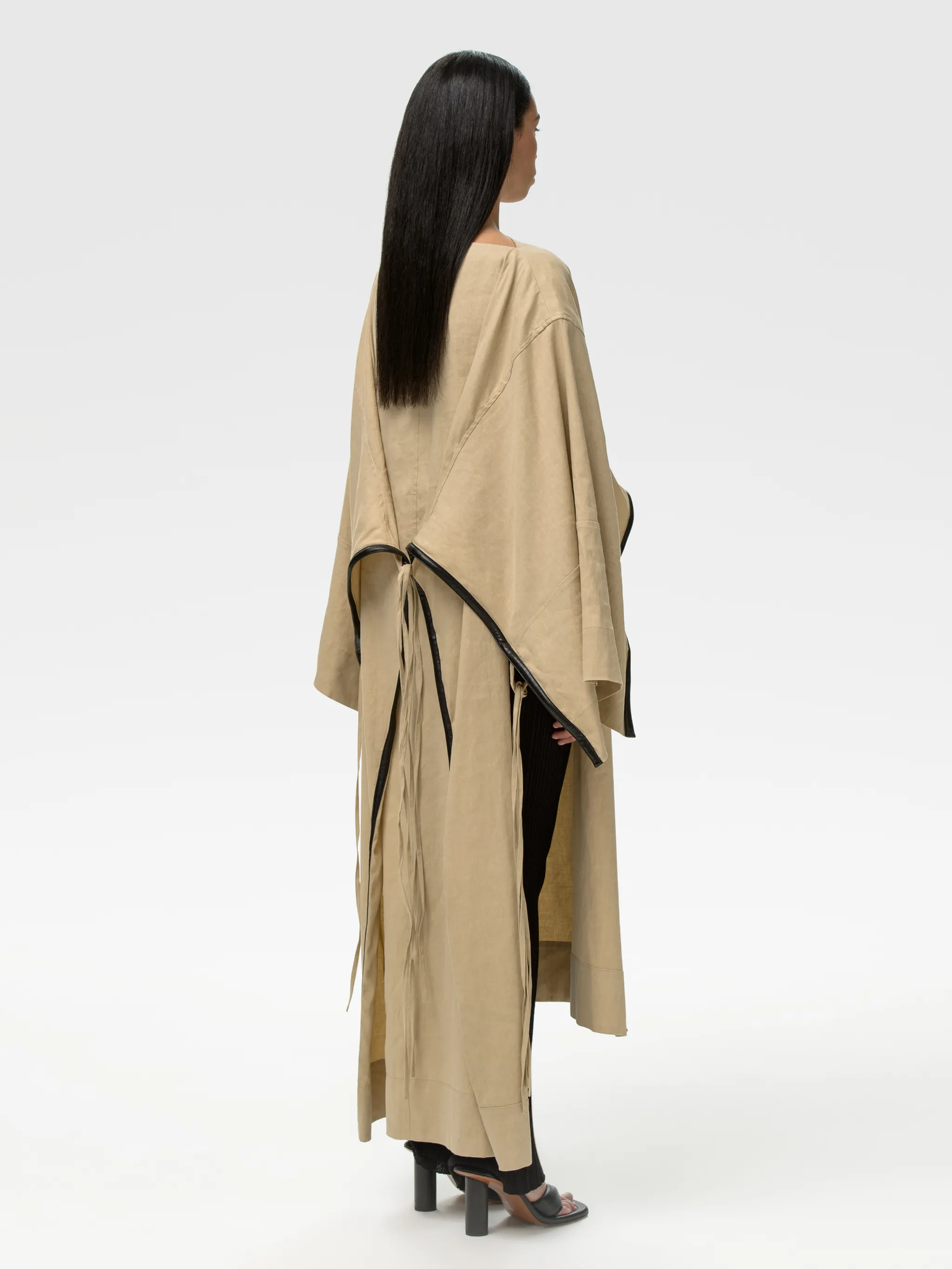 LINEN CAPE DRESS