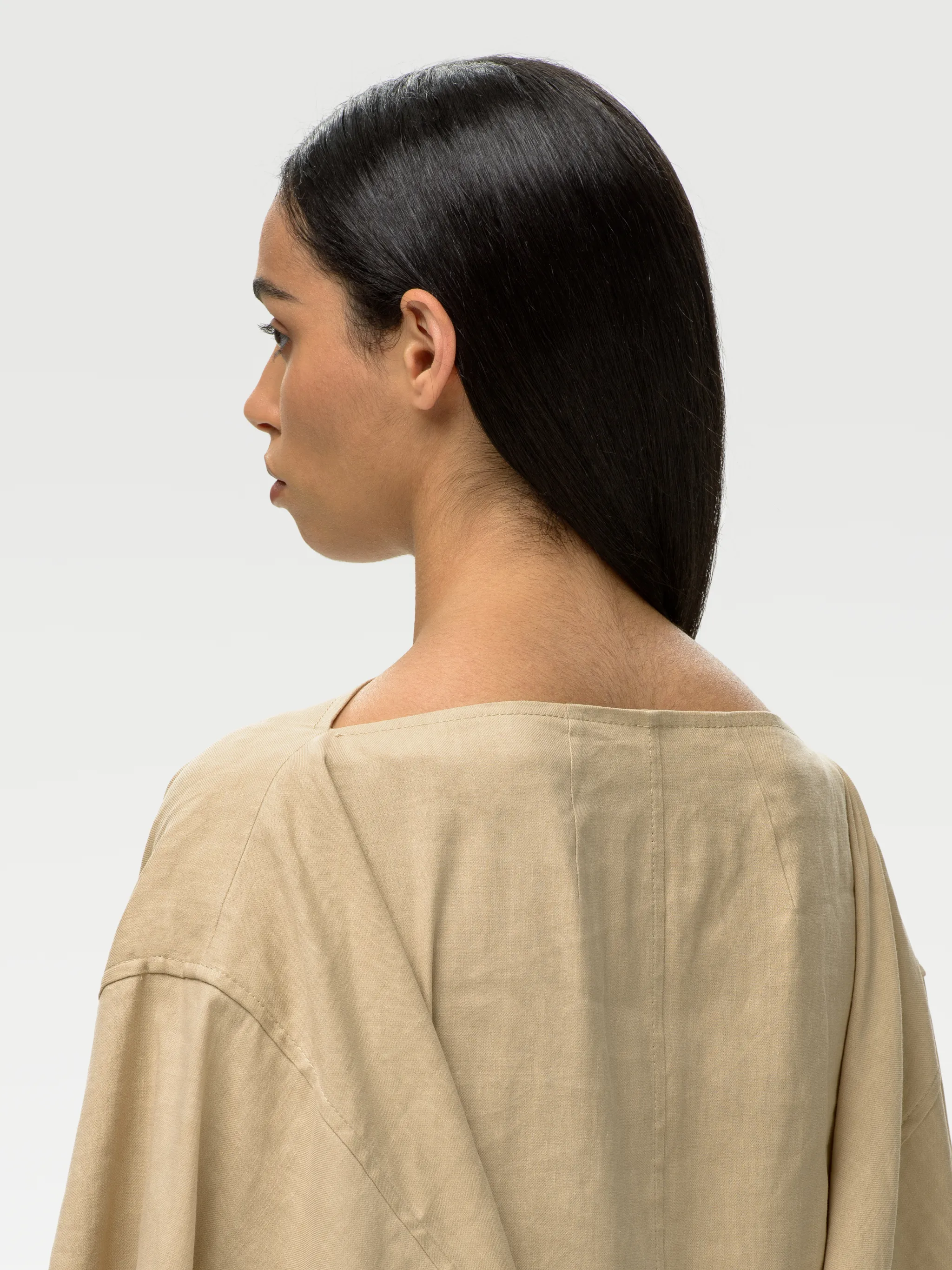LINEN CAPE DRESS