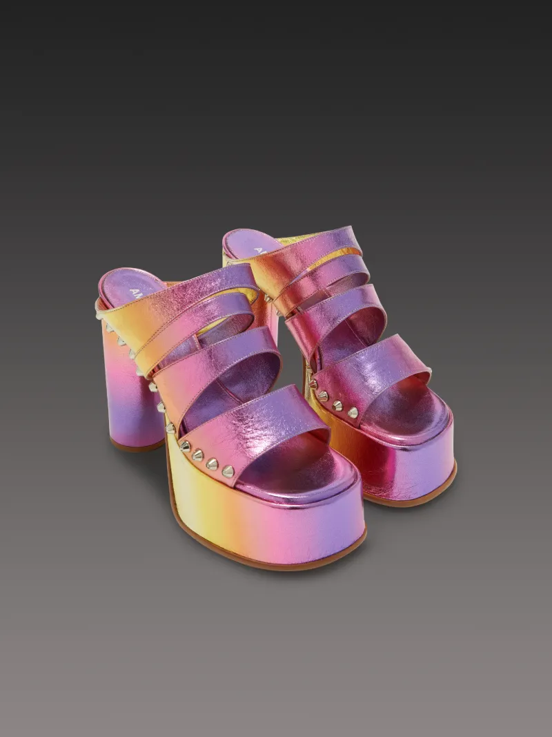 METALLIC PLATFORM SANDAL